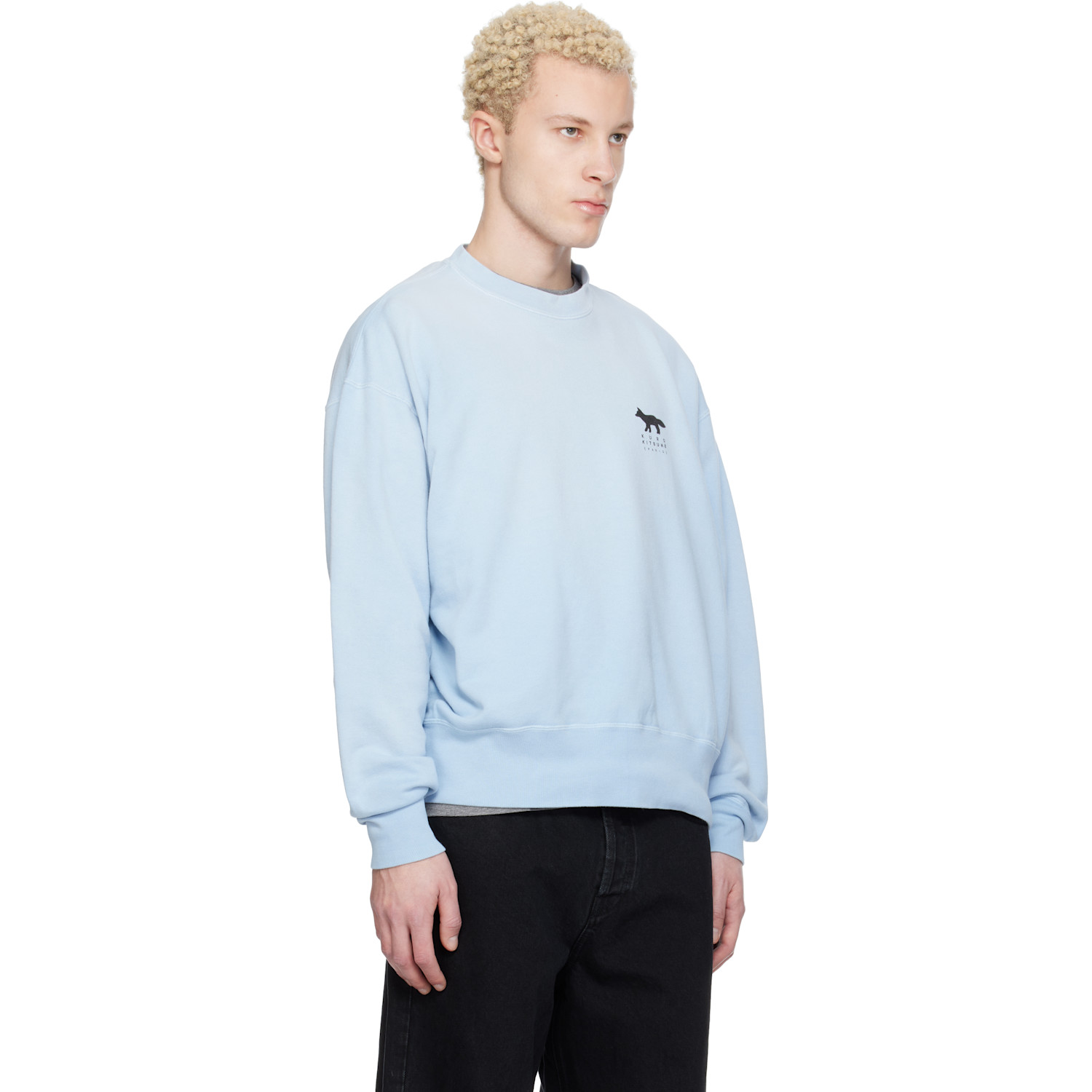  Maison Kitsuné Blue Kuro Edition Sunfaded Fox Sweatshirt 