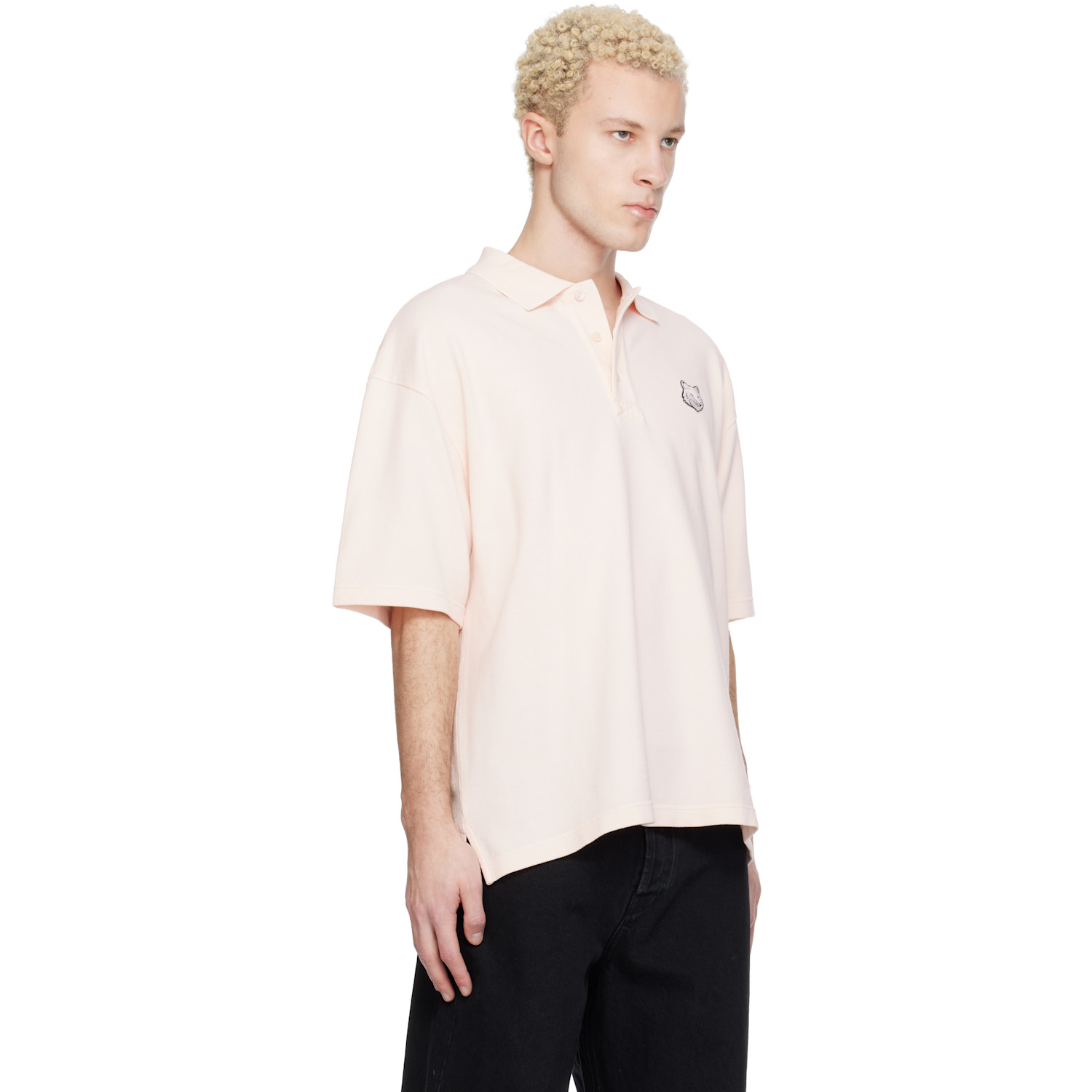  Maison Kitsuné Pink Fox Head Oversize Polo 