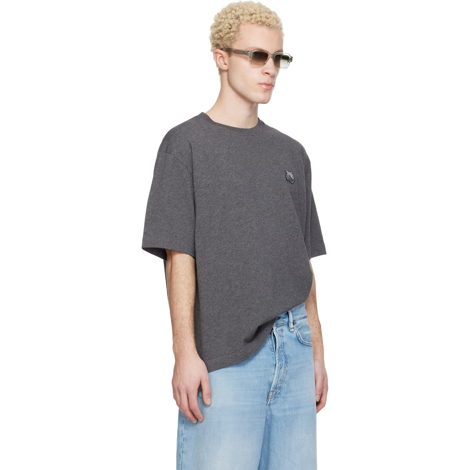  Maison Kitsuné Gray Fox Head Oversize T-shirt 