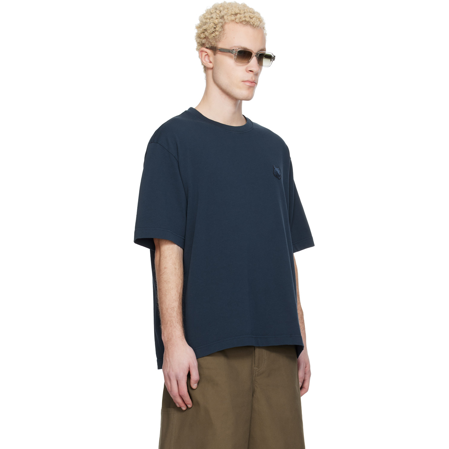  Maison Kitsuné Navy Fox Head Oversize T-shirt 