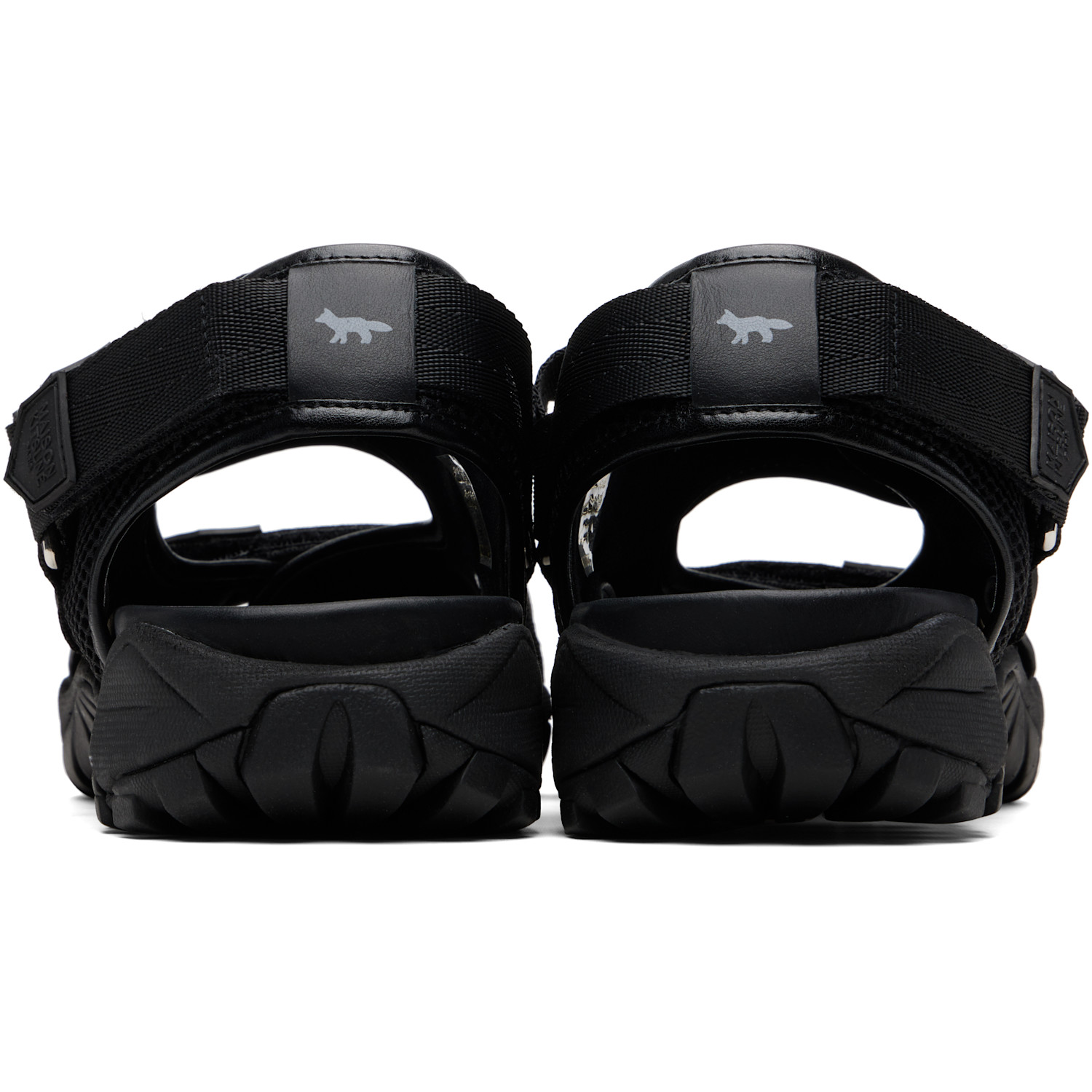  Maison Kitsuné Black Mesh Sandals 