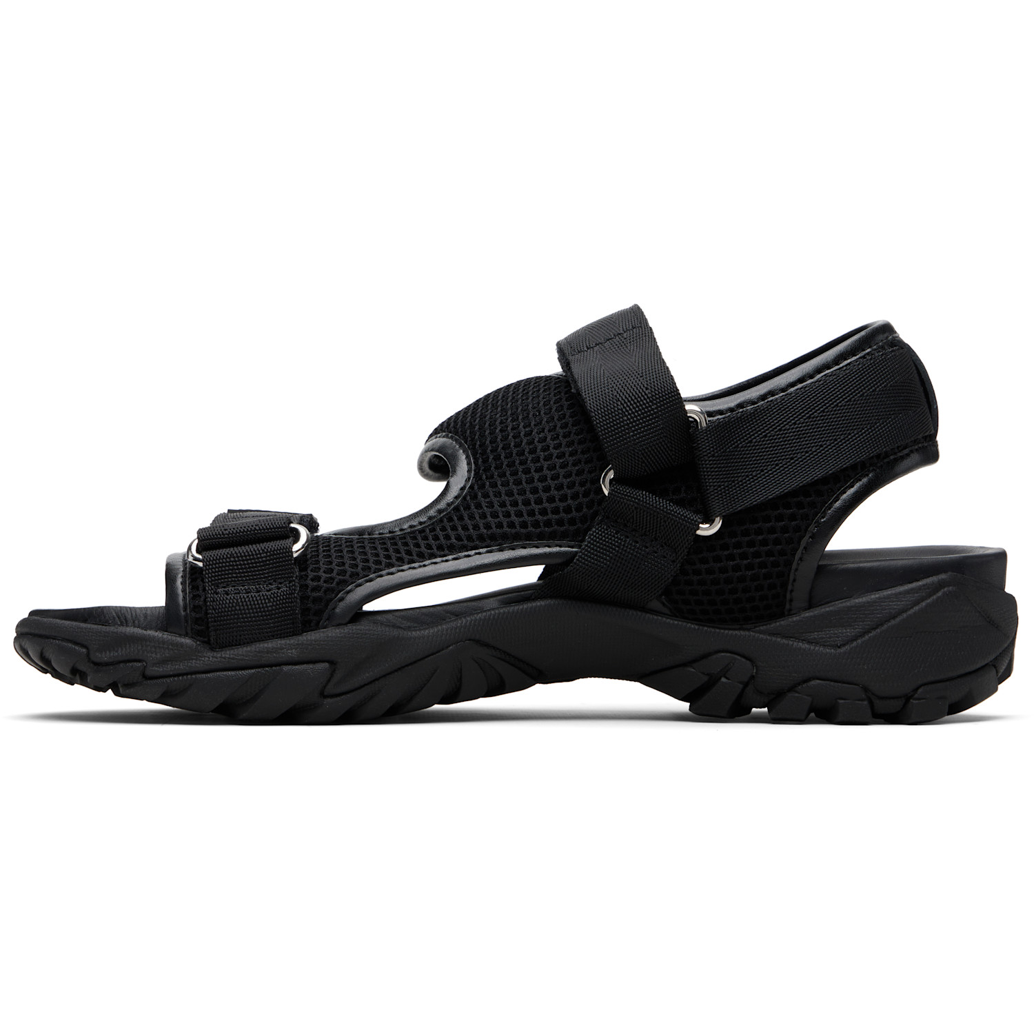  Maison Kitsuné Black Mesh Sandals 