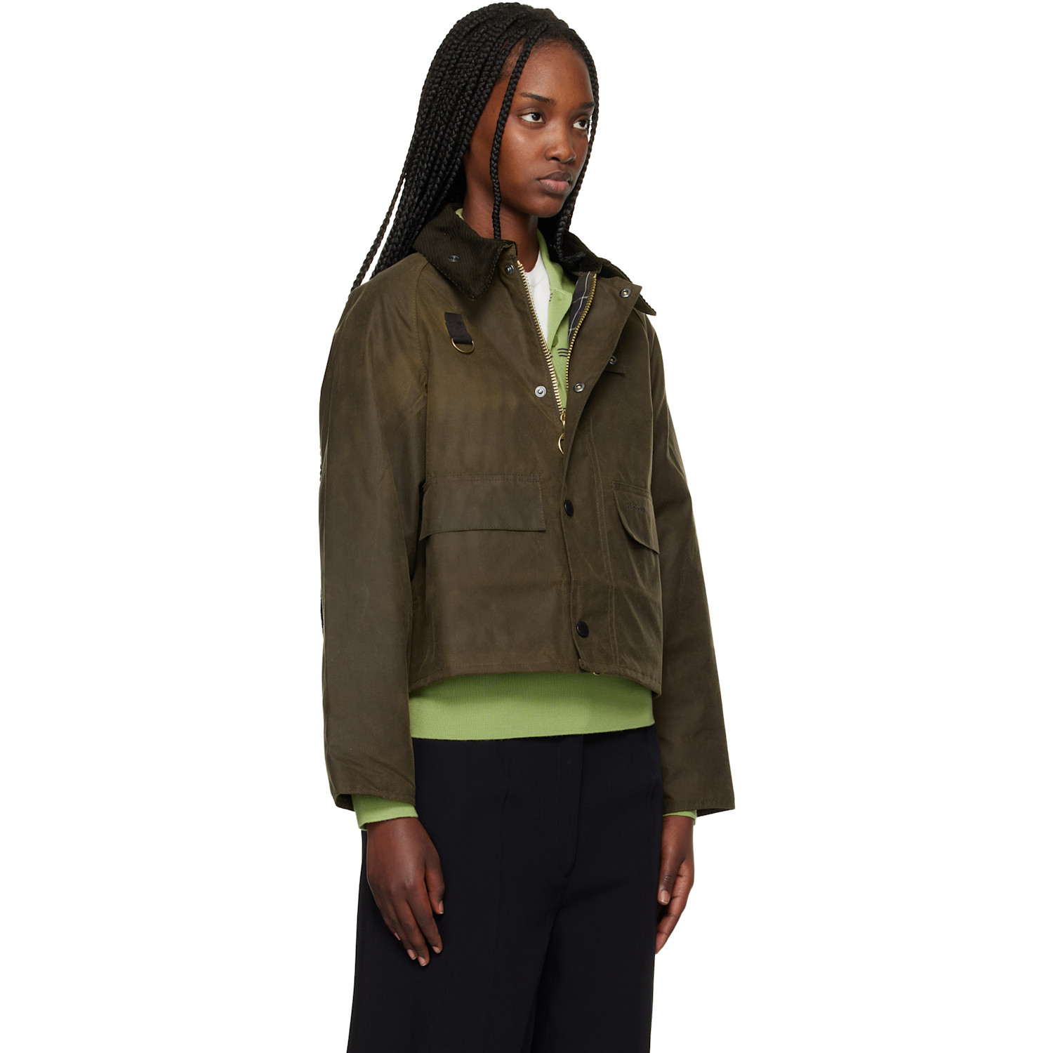  Barbour Khaki Spey Slim Waxed Jacket 
