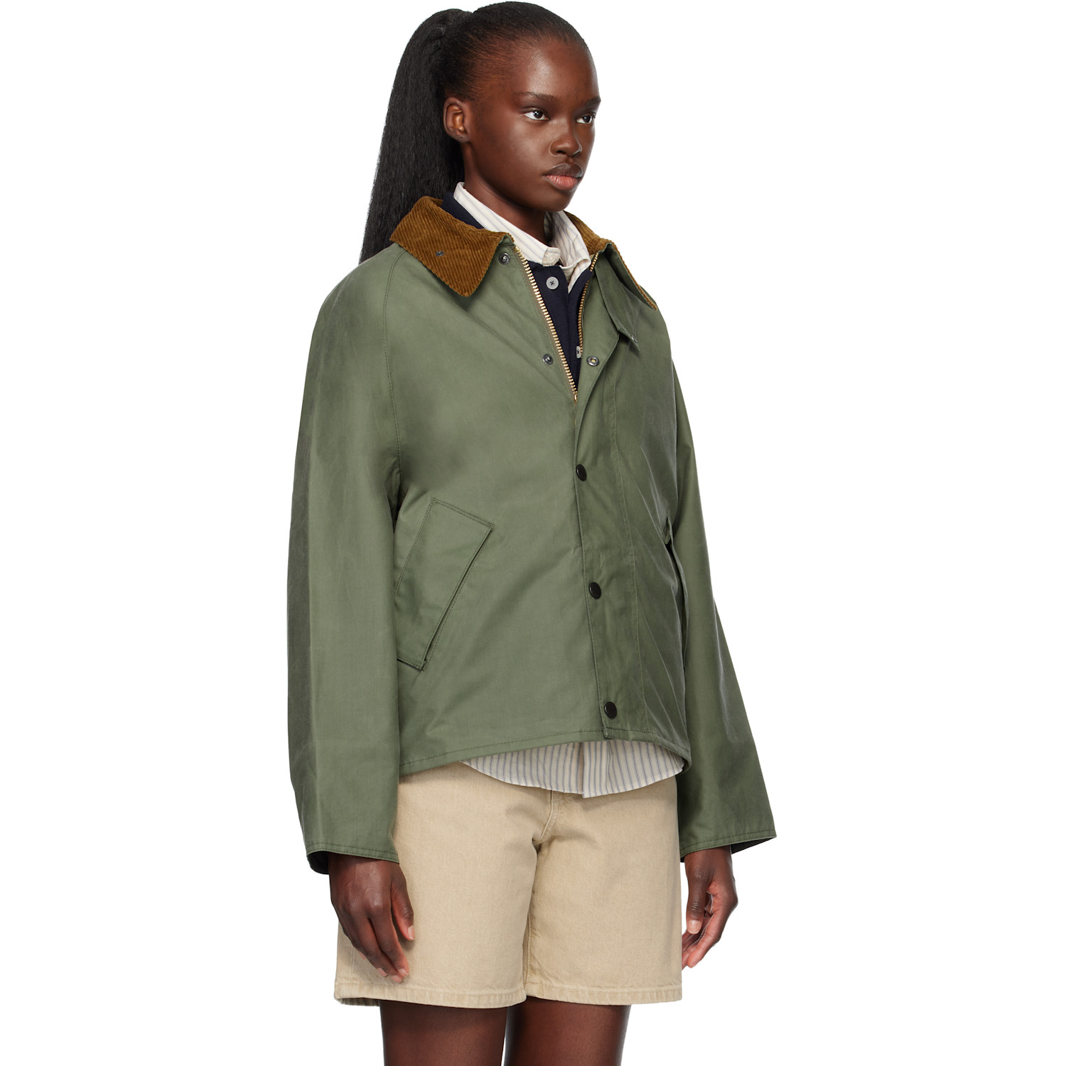  Barbour Green Transport Waxed Jacket 