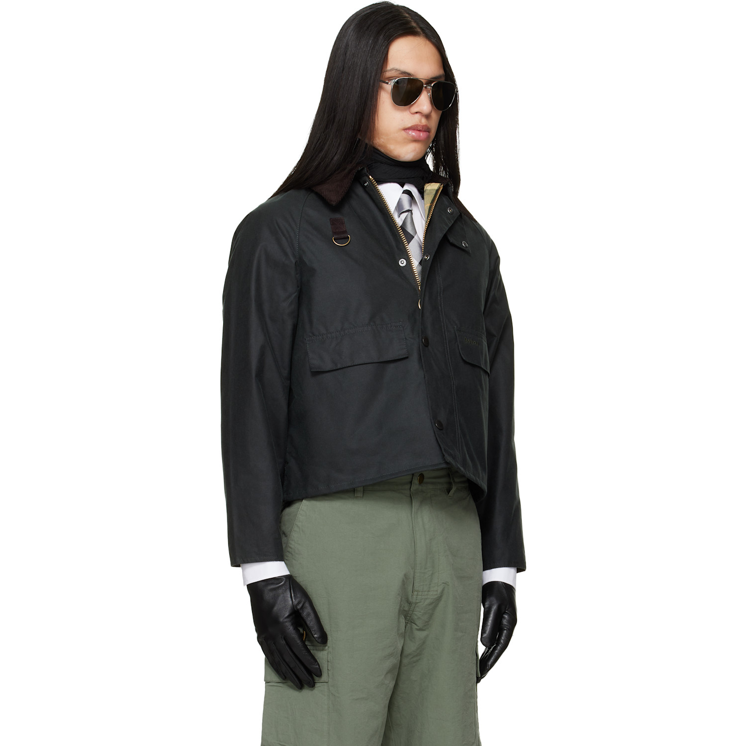  Barbour Green Spey Slim Waxed Jacket 