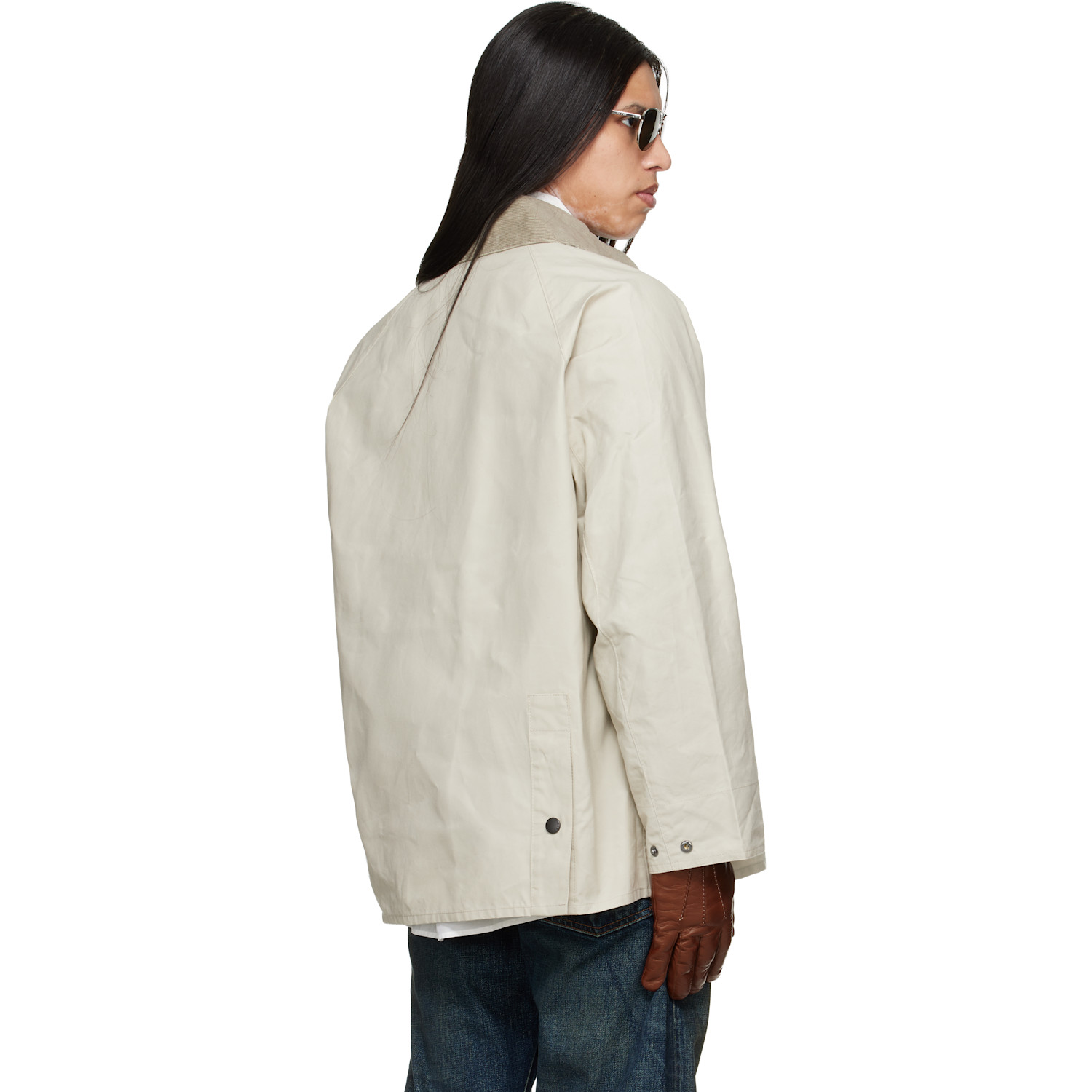  Barbour Off-white Oversized Bedale Casual Jacket 