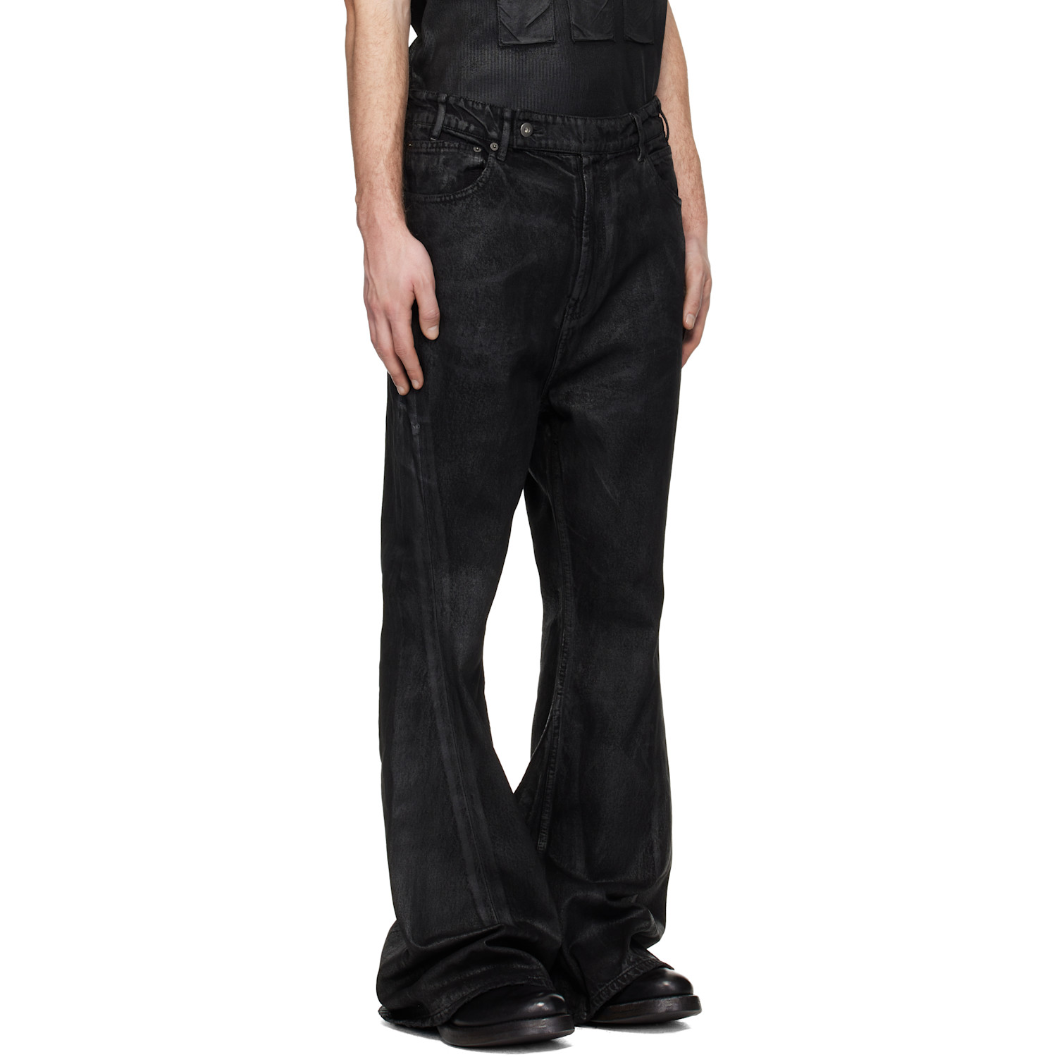  Det Blev Sent Black Waxed Varet Jeans 
