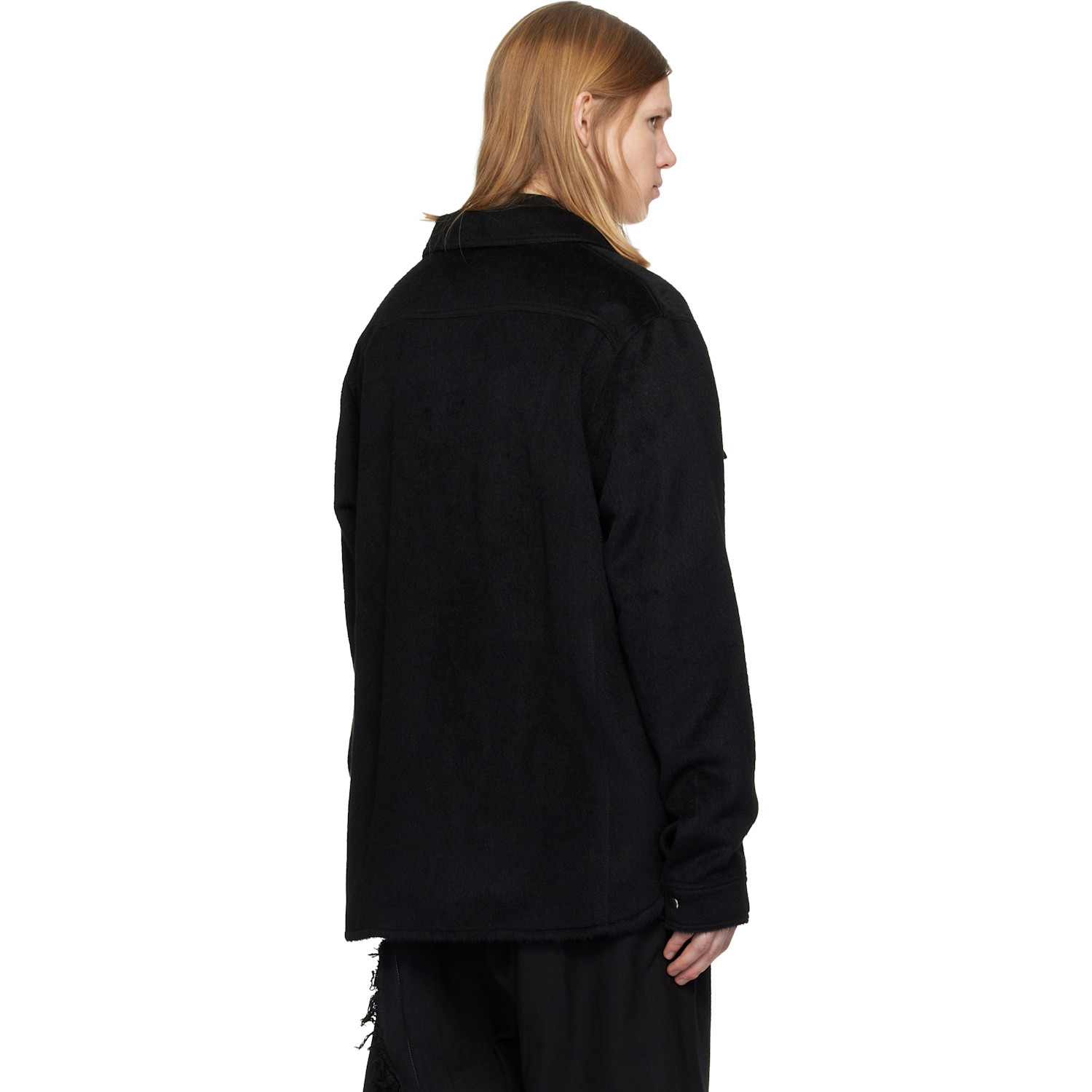 Det Blev Sent Black Alpaca Wool Shirt 