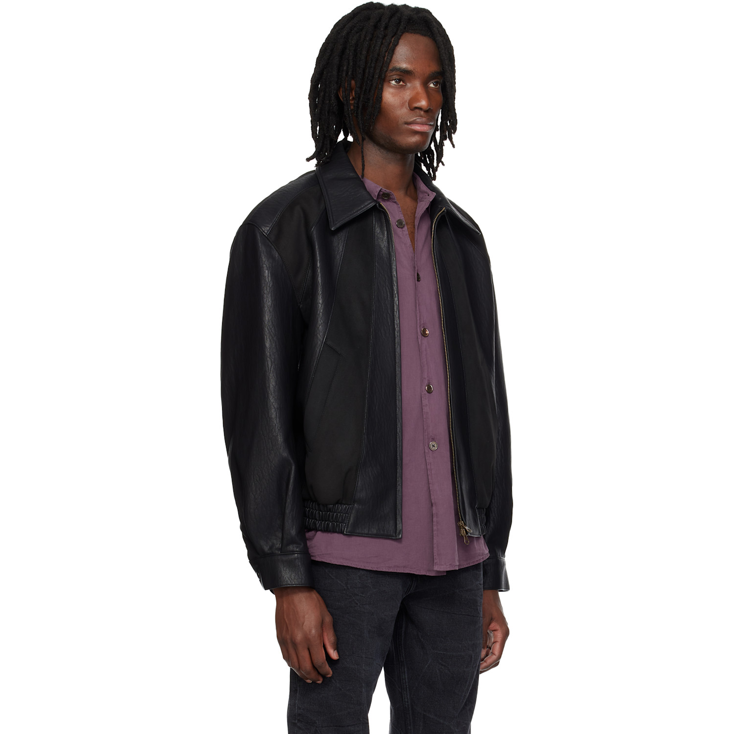  Mmic Black Rodeo Faux-leather Jacket 