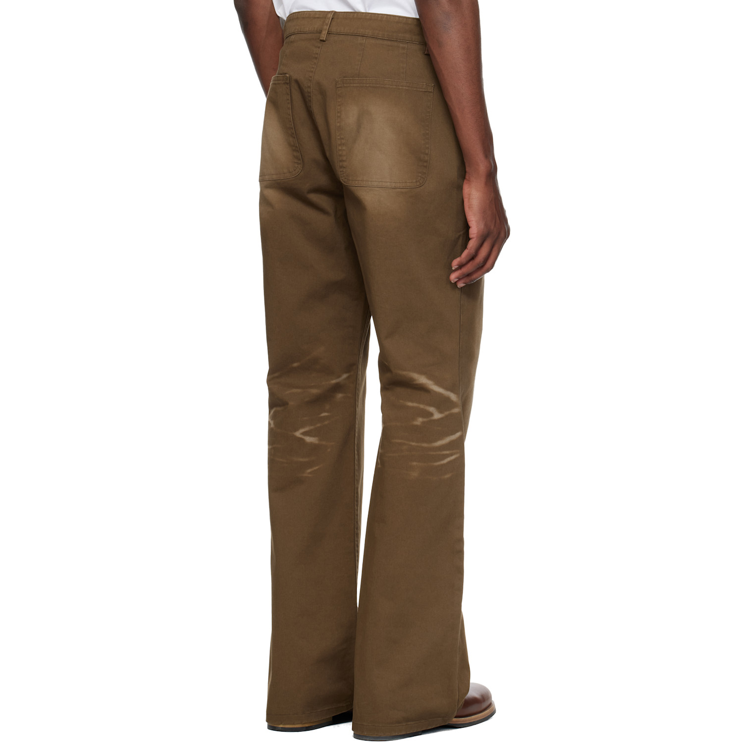  Mmic Brown Blues Flare Chino Trousers 