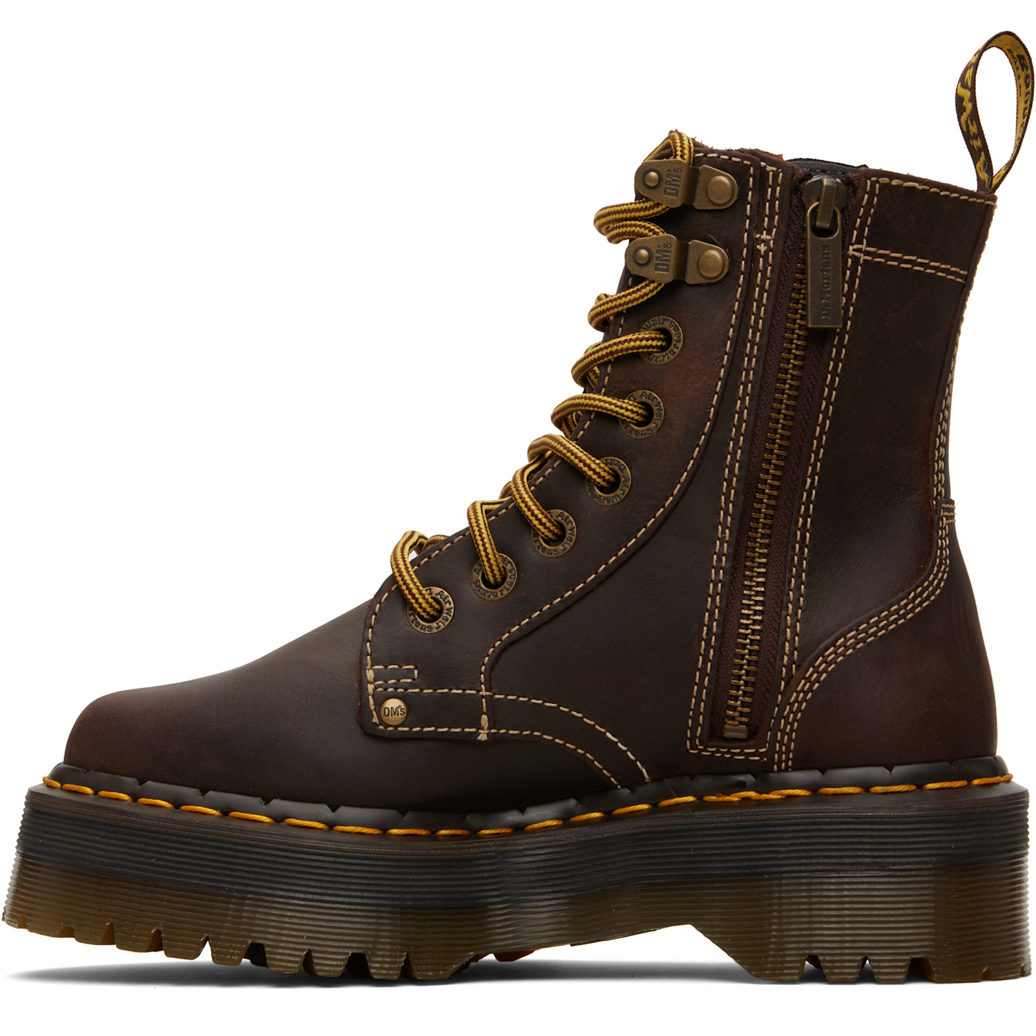  Dr. Martens Brown Jadon Arc Platform Boots 