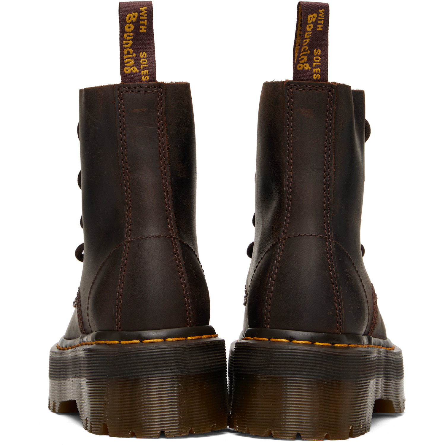  Dr. Martens Brown Sinclair Crazy Horse Leather Platform Boots 