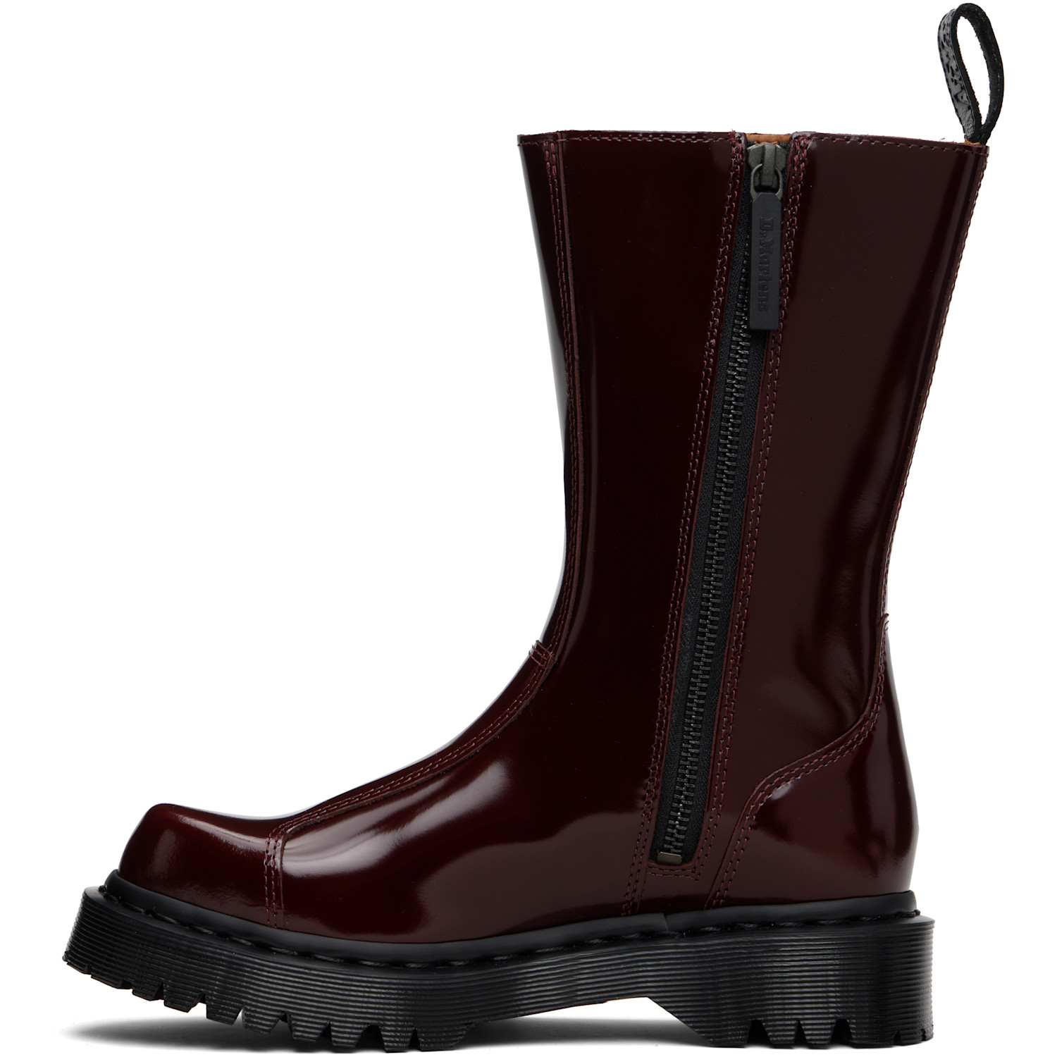  Dr. Martens Burgundy Rejena Laquered Leather Boots 