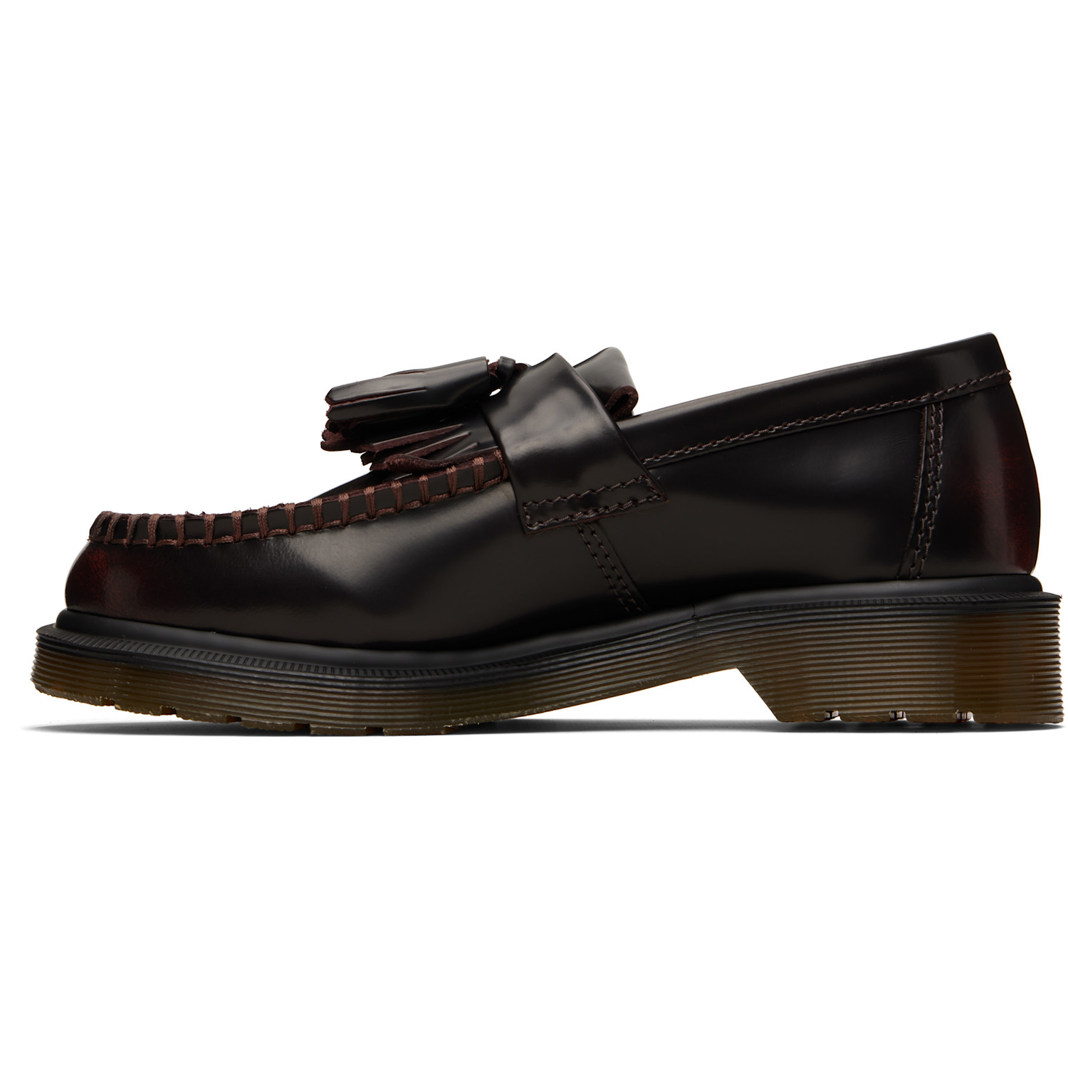  Dr. Martens Burgundy Adrian Arcadia Leather Tassel Loafers 