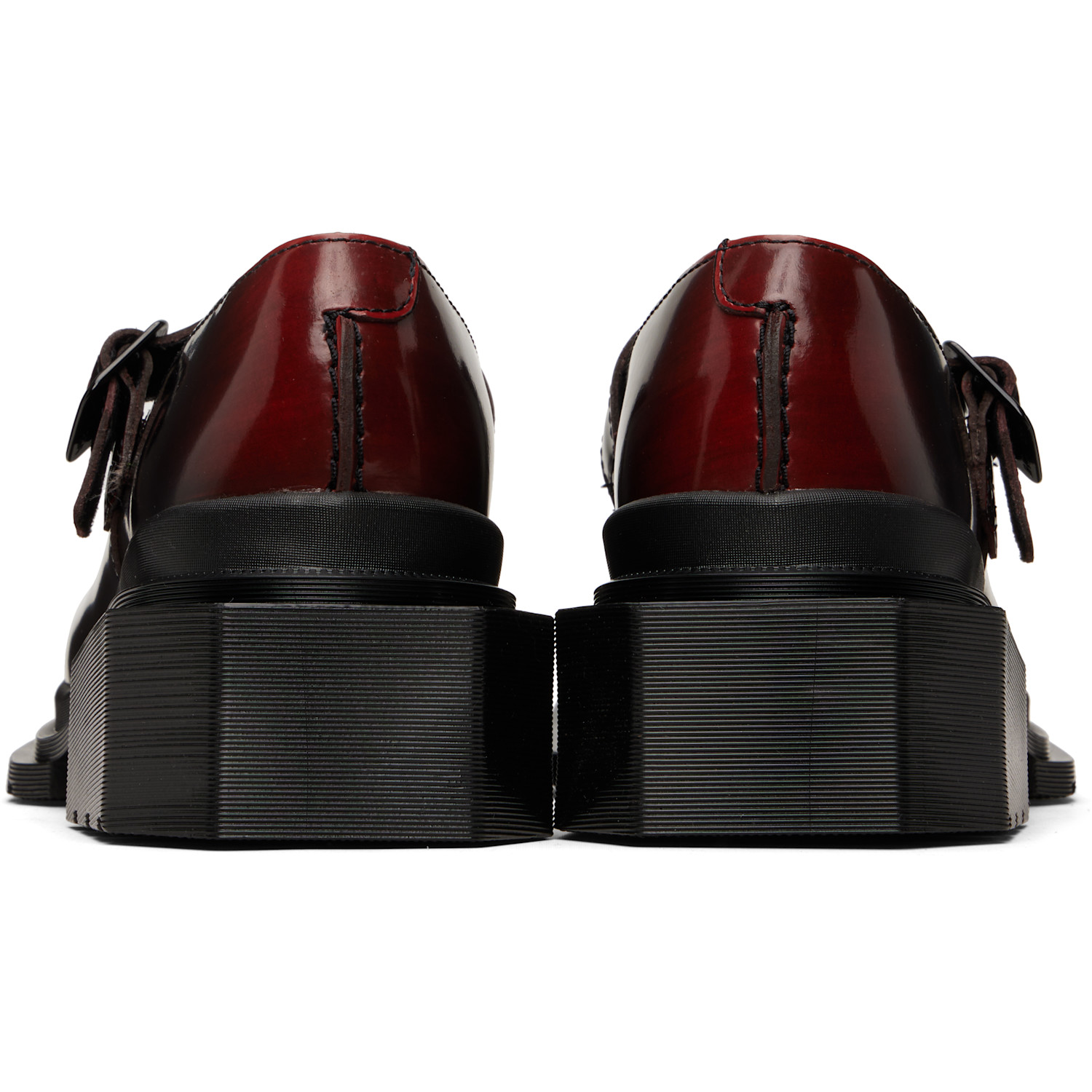  Dr. Martens Burgundy Maybole Square Toe Mary Jane Heels 