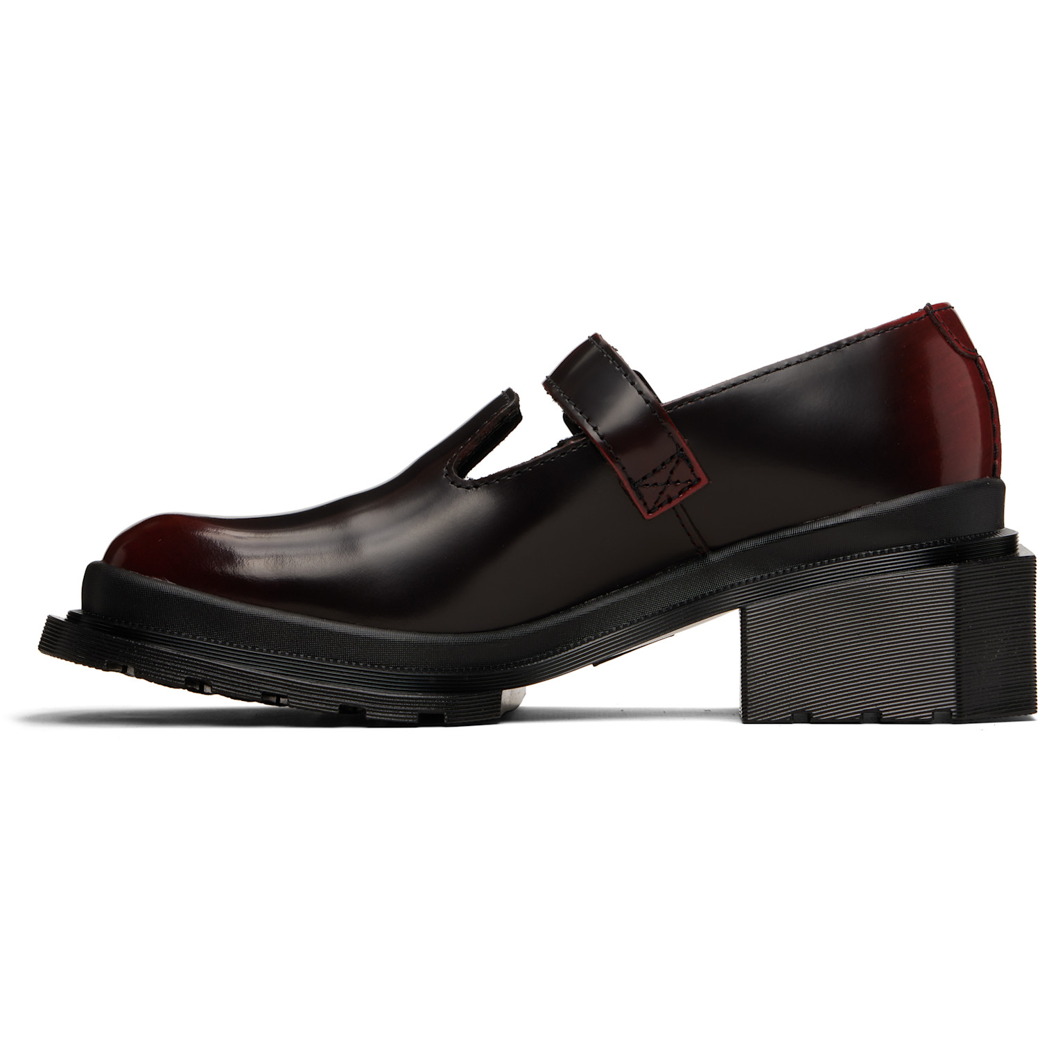  Dr. Martens Burgundy Maybole Square Toe Mary Jane Heels 