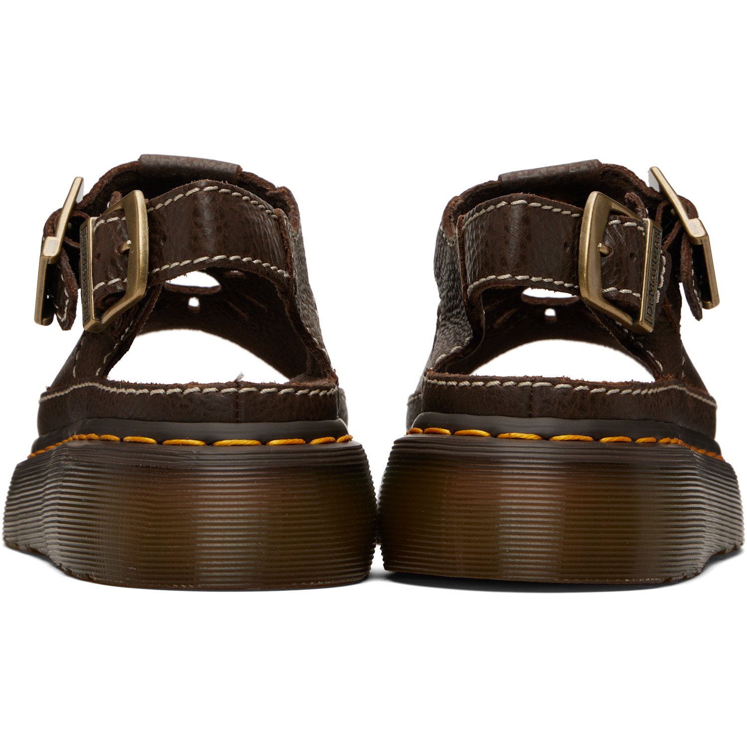  Dr. Martens Brown Dunnet Flower Full Grain Leather Sandals 