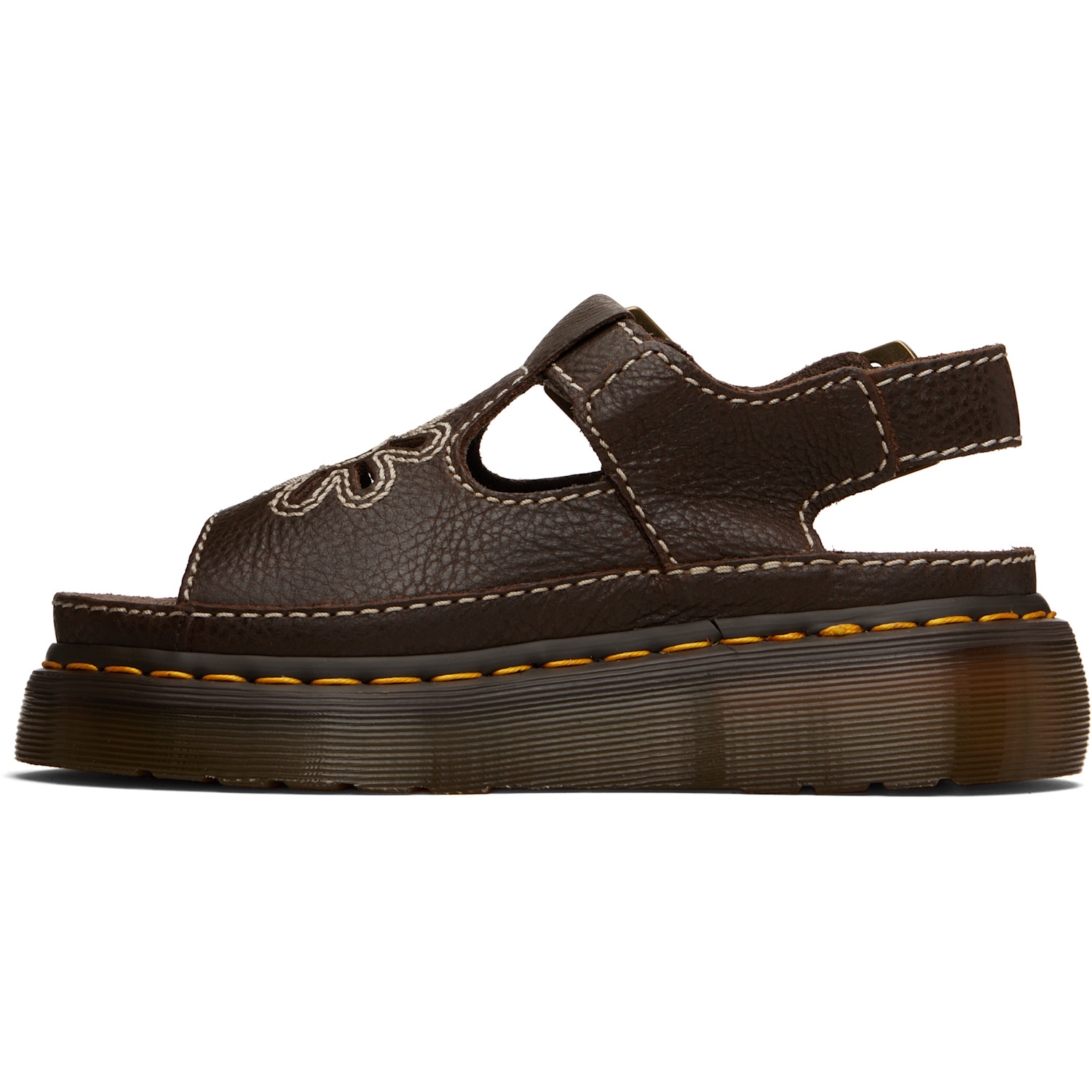  Dr. Martens Brown Dunnet Flower Full Grain Leather Sandals 