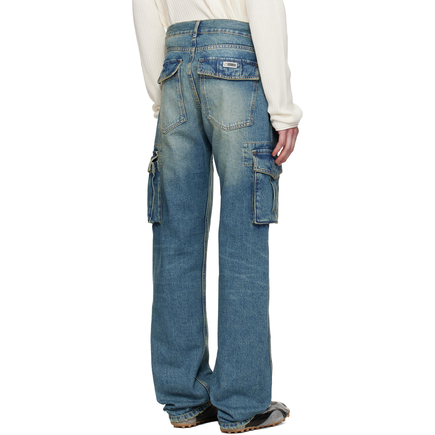  Silas Blue Faded Denim Cargo Pants 