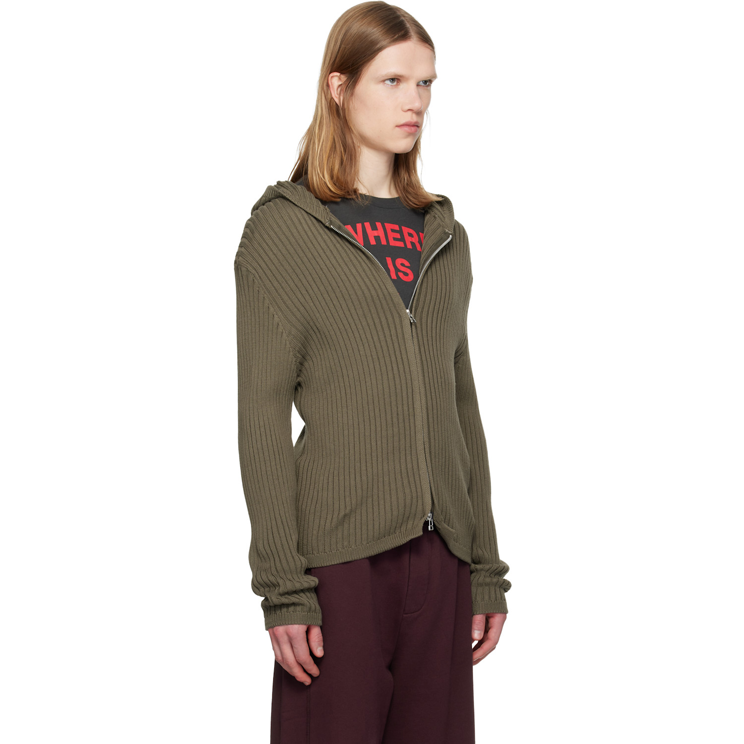  Silas Khaki Knit Hoodie 