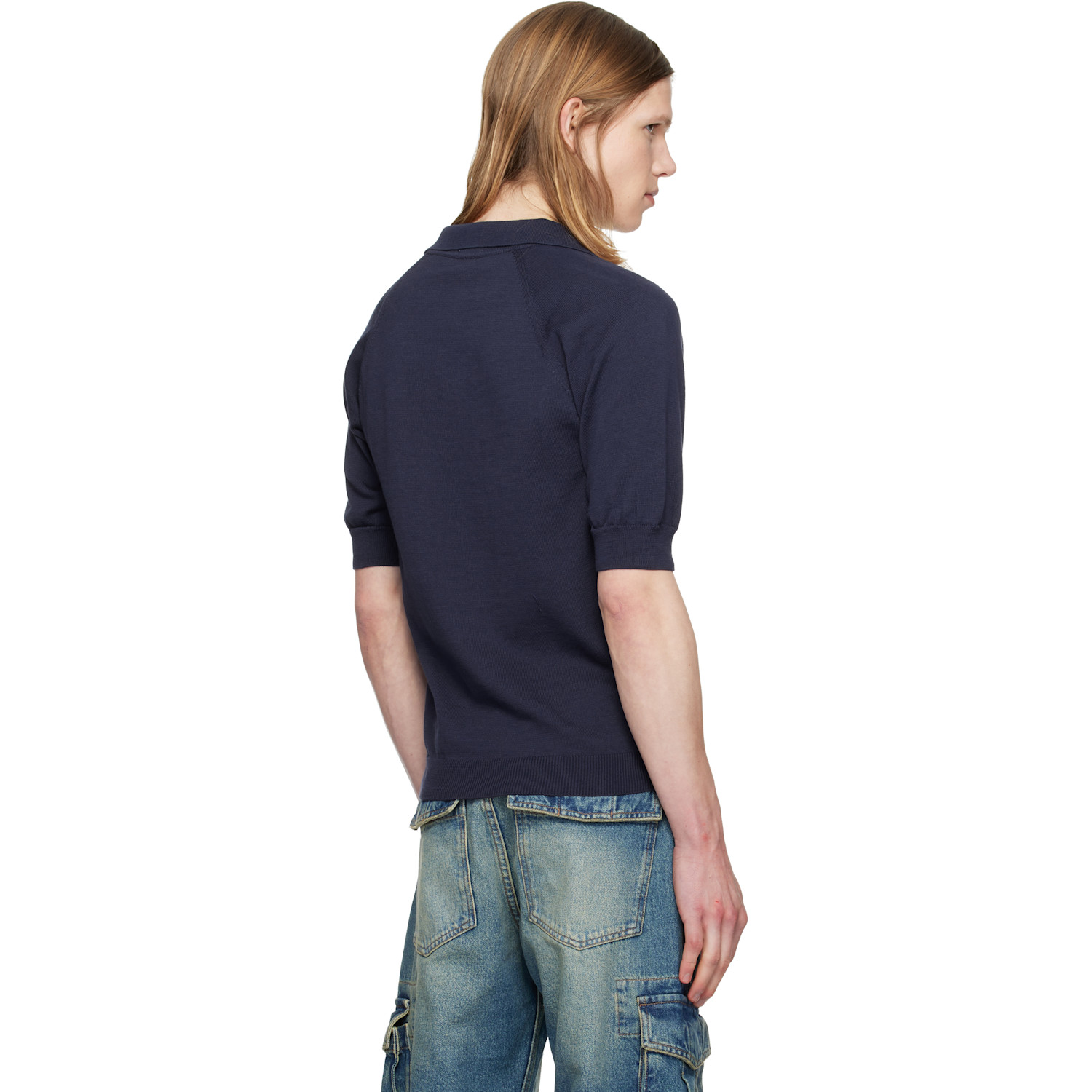  Silas Navy Knit Polo 