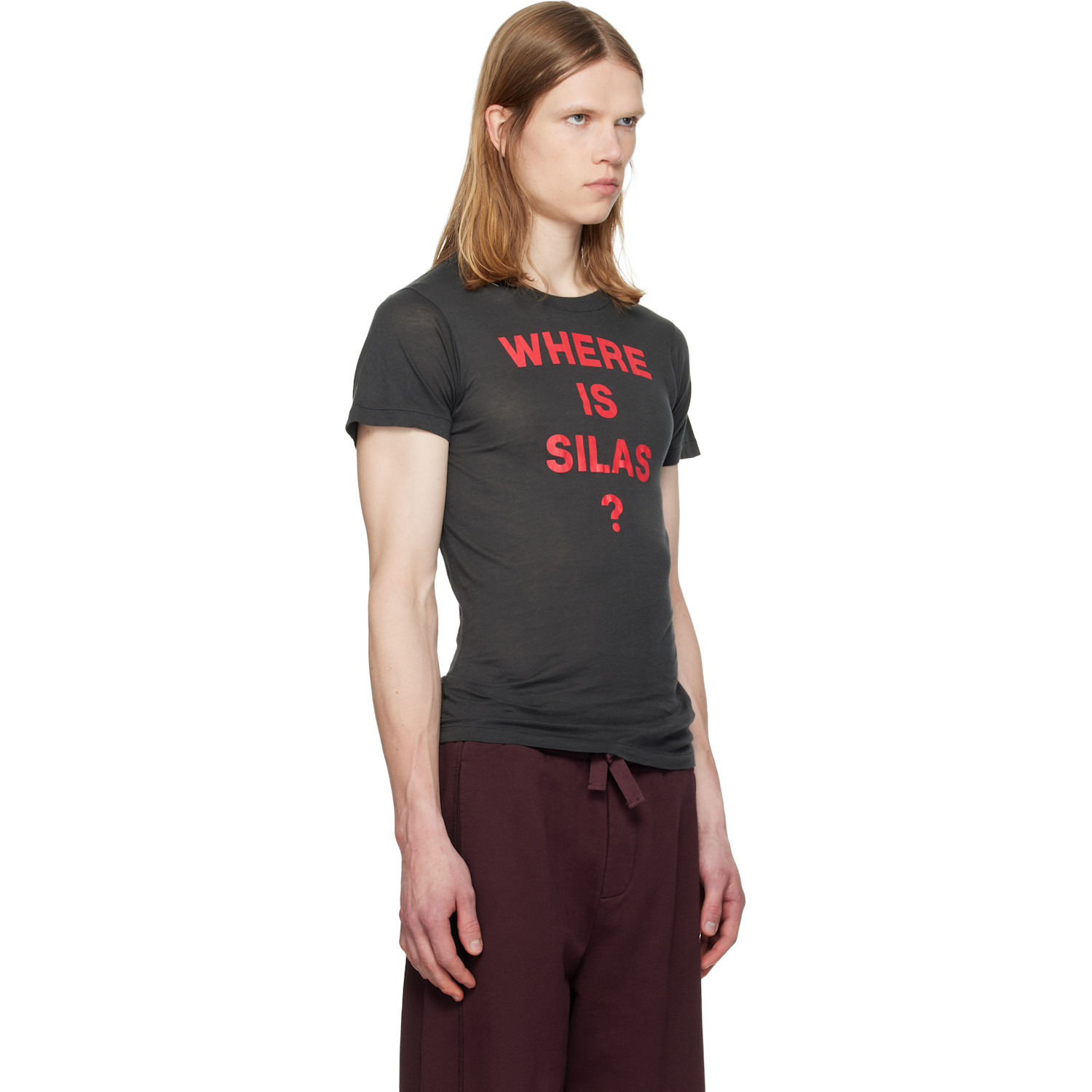  Silas Black Slogan T-shirt 