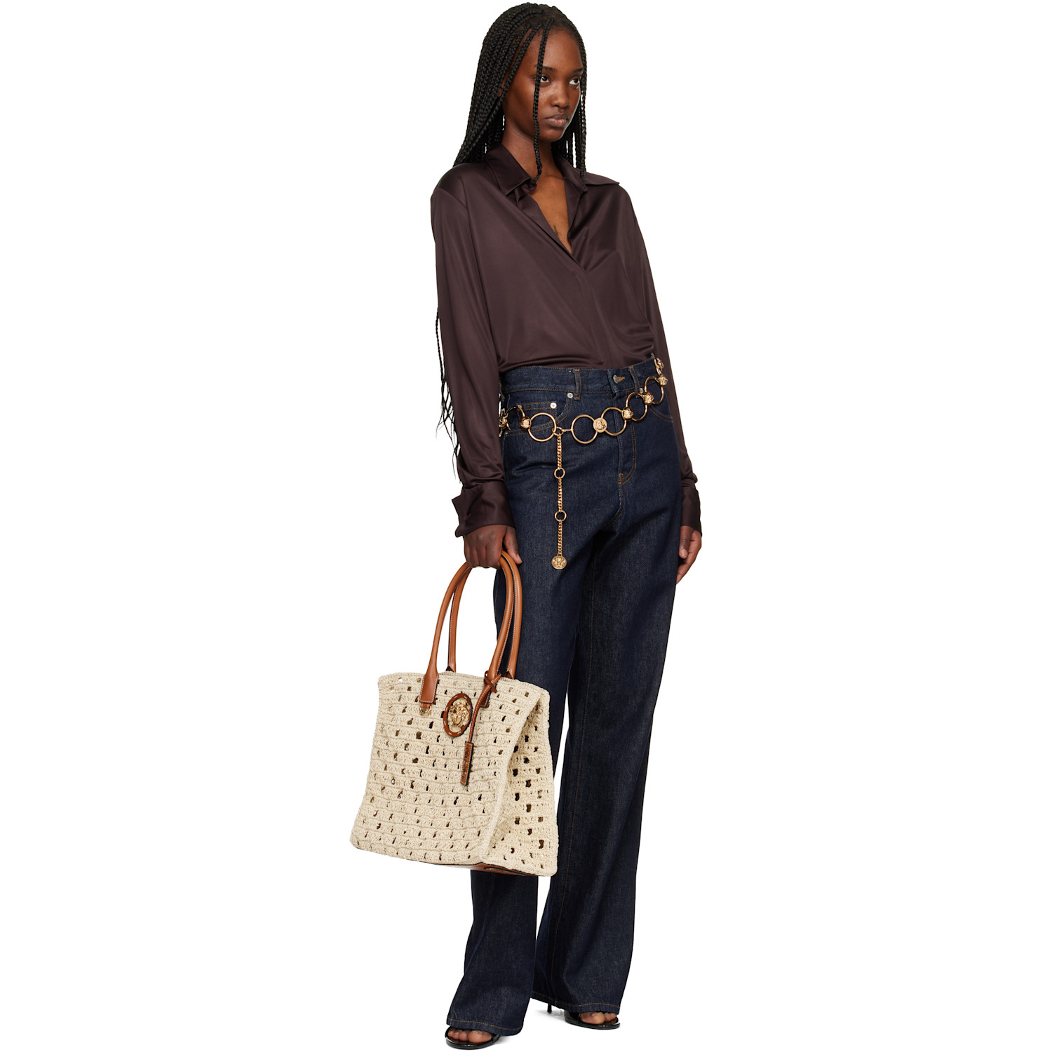  Versace Gold 'la Medusa' 5 Cm Chain Belt 