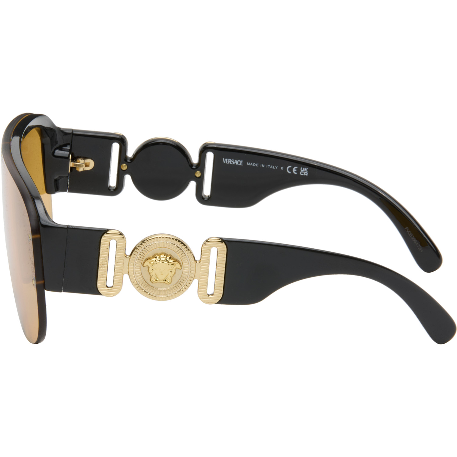  Versace Black Shield Aviator Sunglasses 