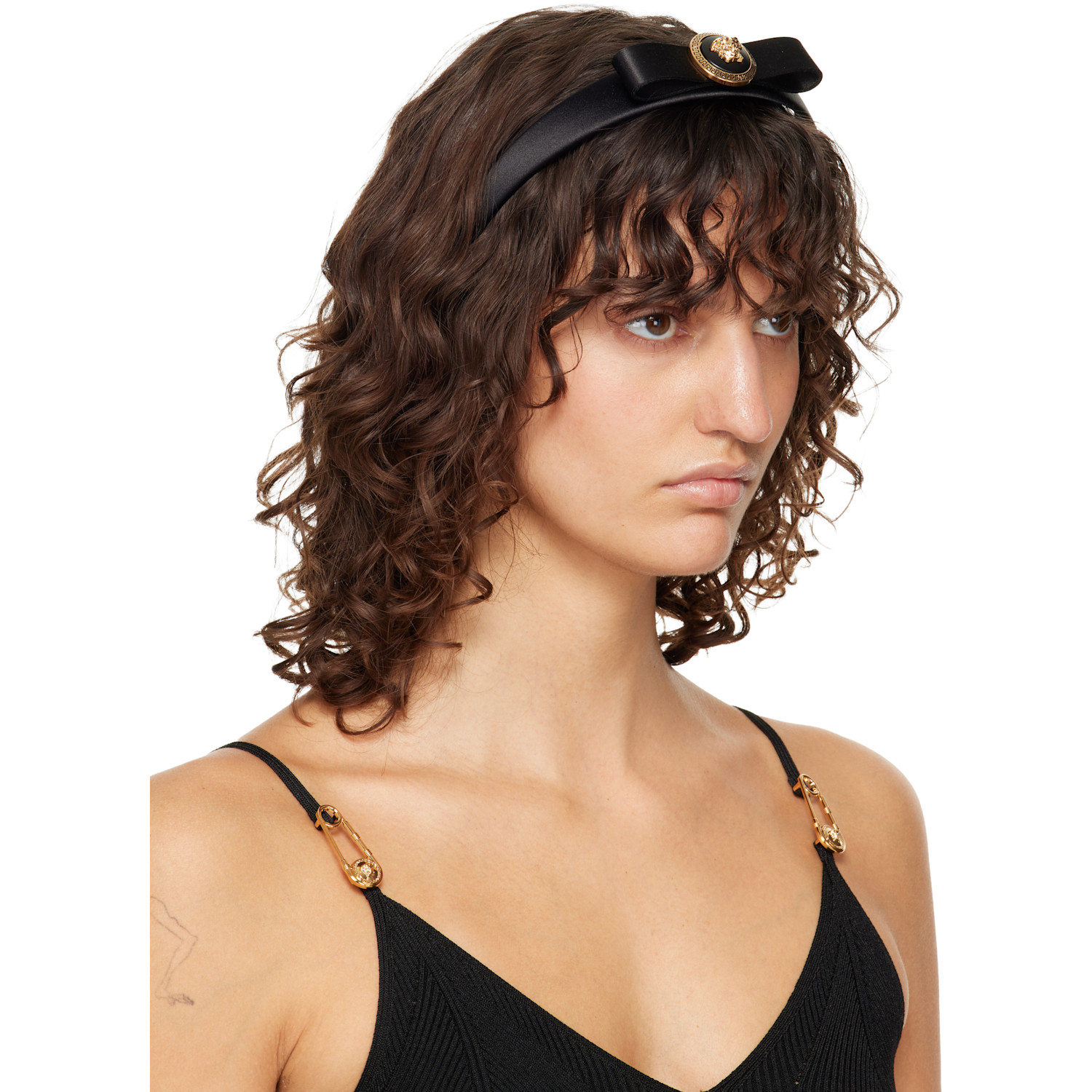  Versace Black Gianni Ribbon Headband 