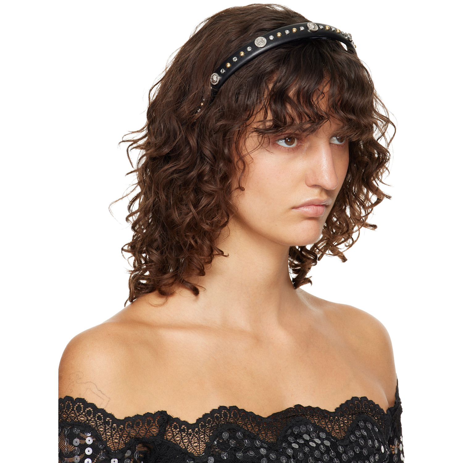  Versace Black Studded Headband 