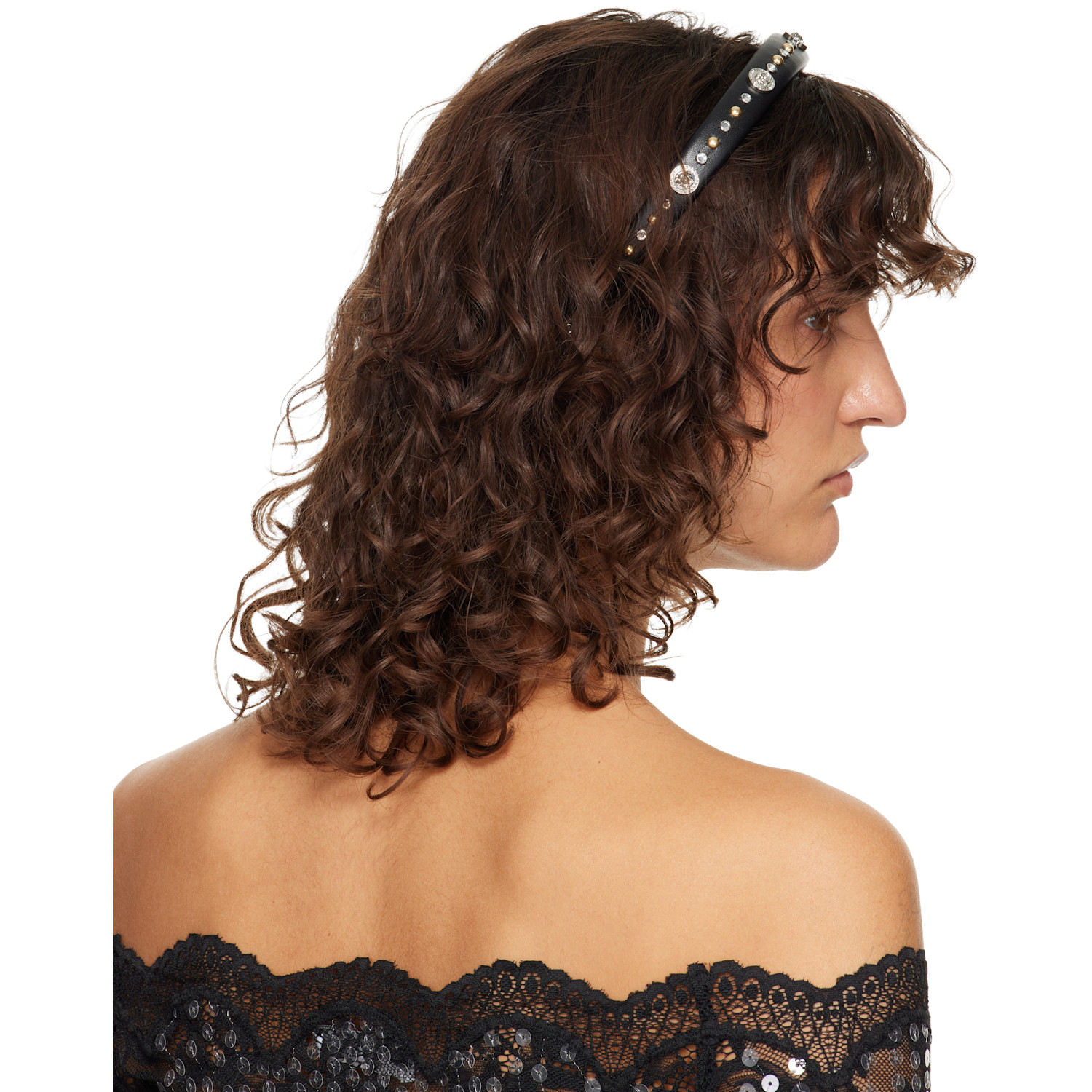  Versace Black Studded Headband 