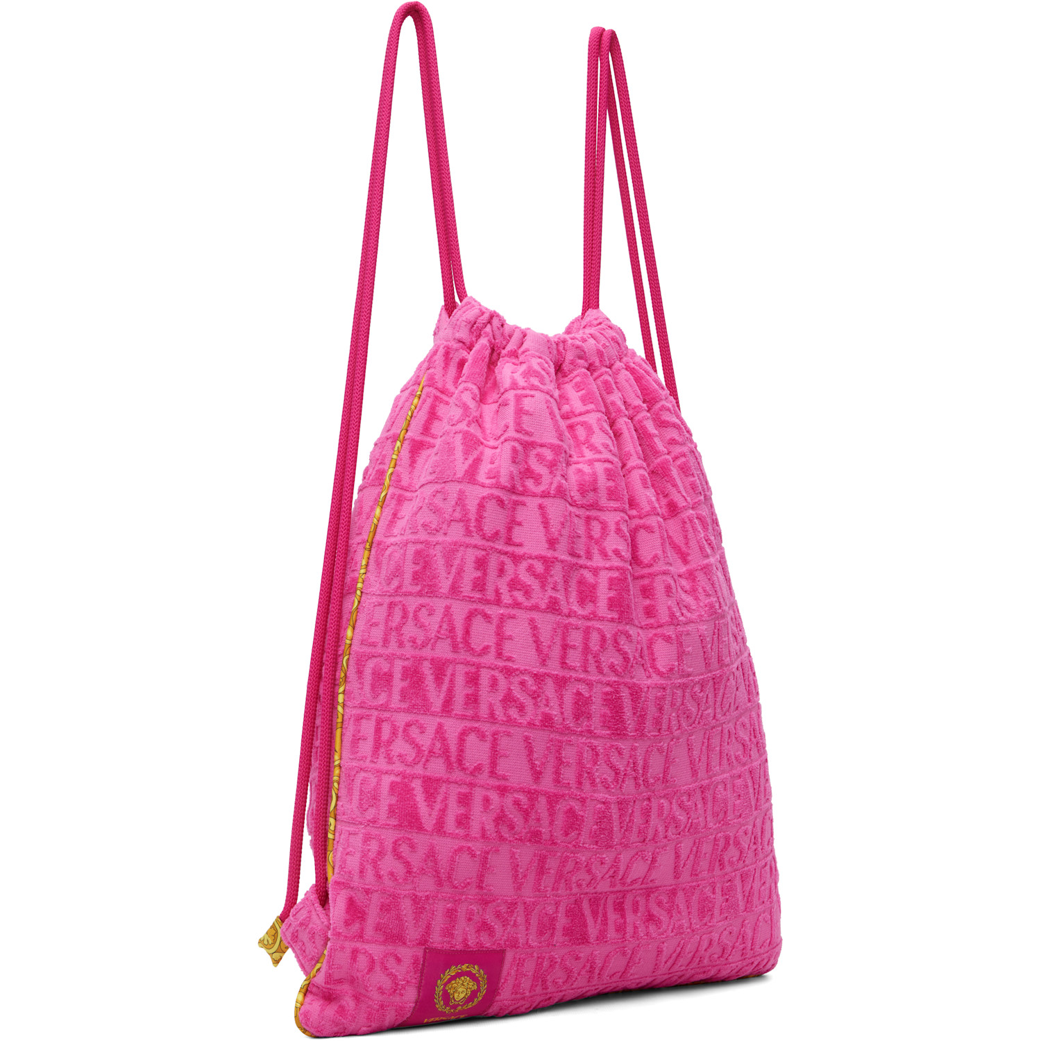  Versace Pink 'i Heart Baroque' Gym Carrier Backpack 
