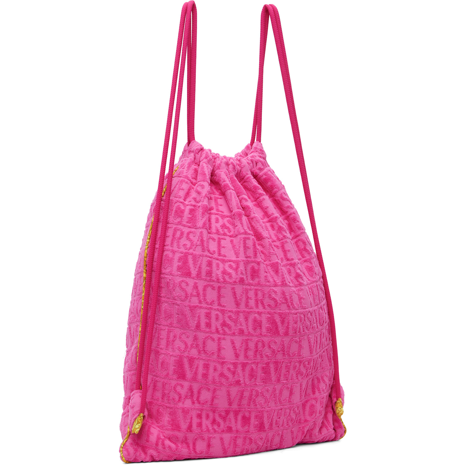  Versace Pink 'i Heart Baroque' Gym Carrier Backpack 