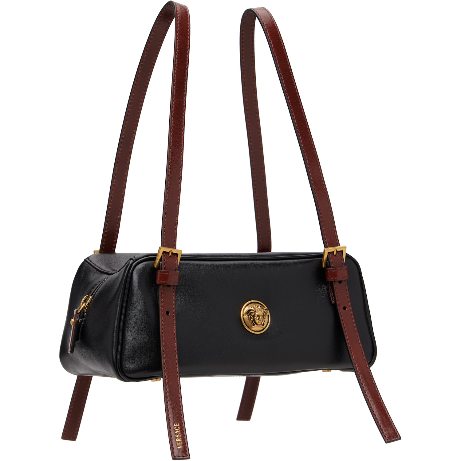  Versace Black Emblème Nappa Bowling Bag 