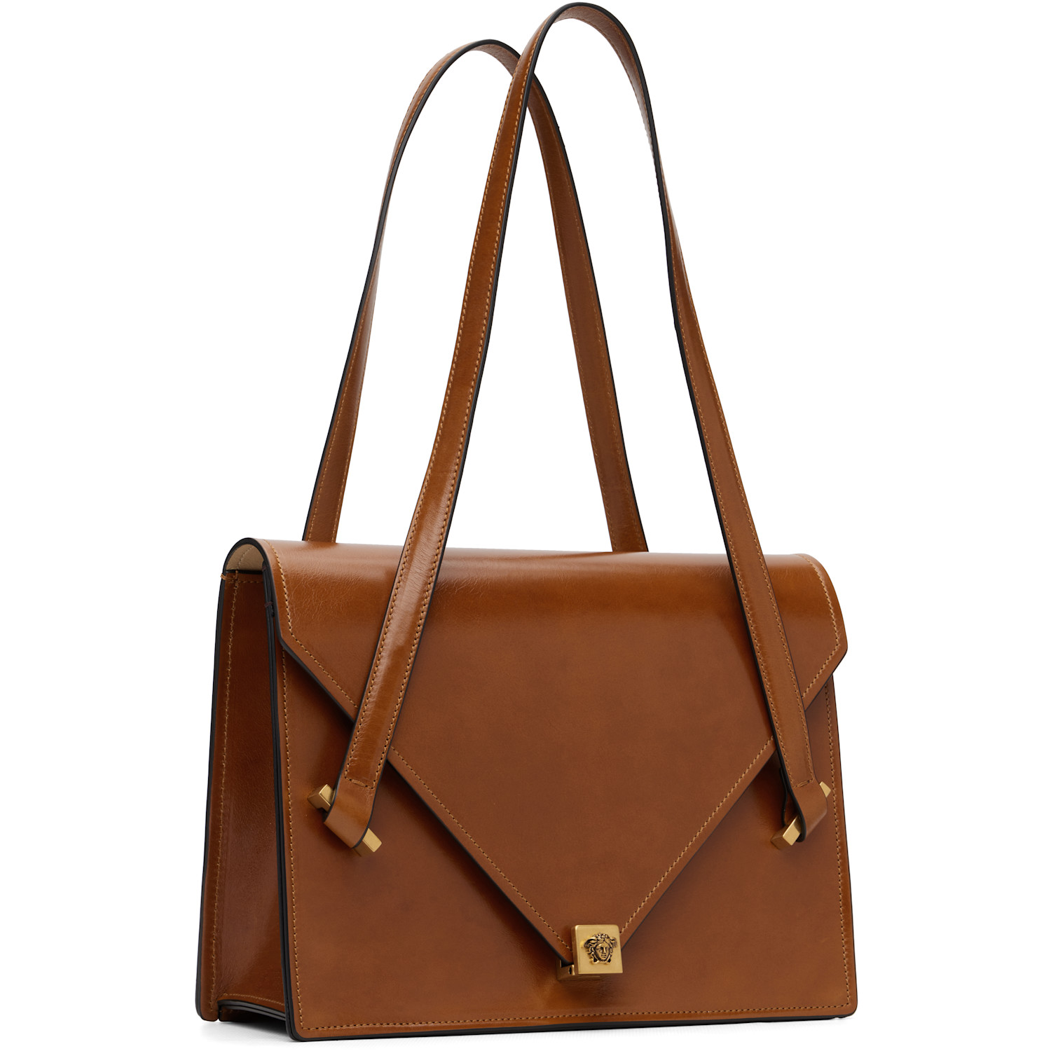  Versace Tan Severine Leather Shoulder Bag 