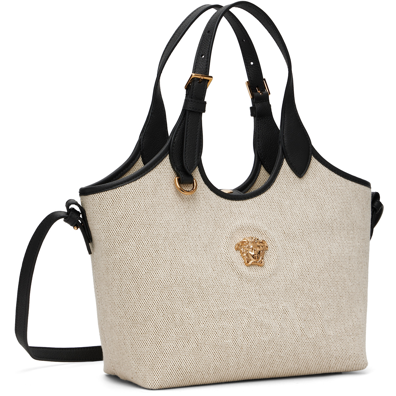  Versace Beige 'la Medusa' Canvas Mini Tote 