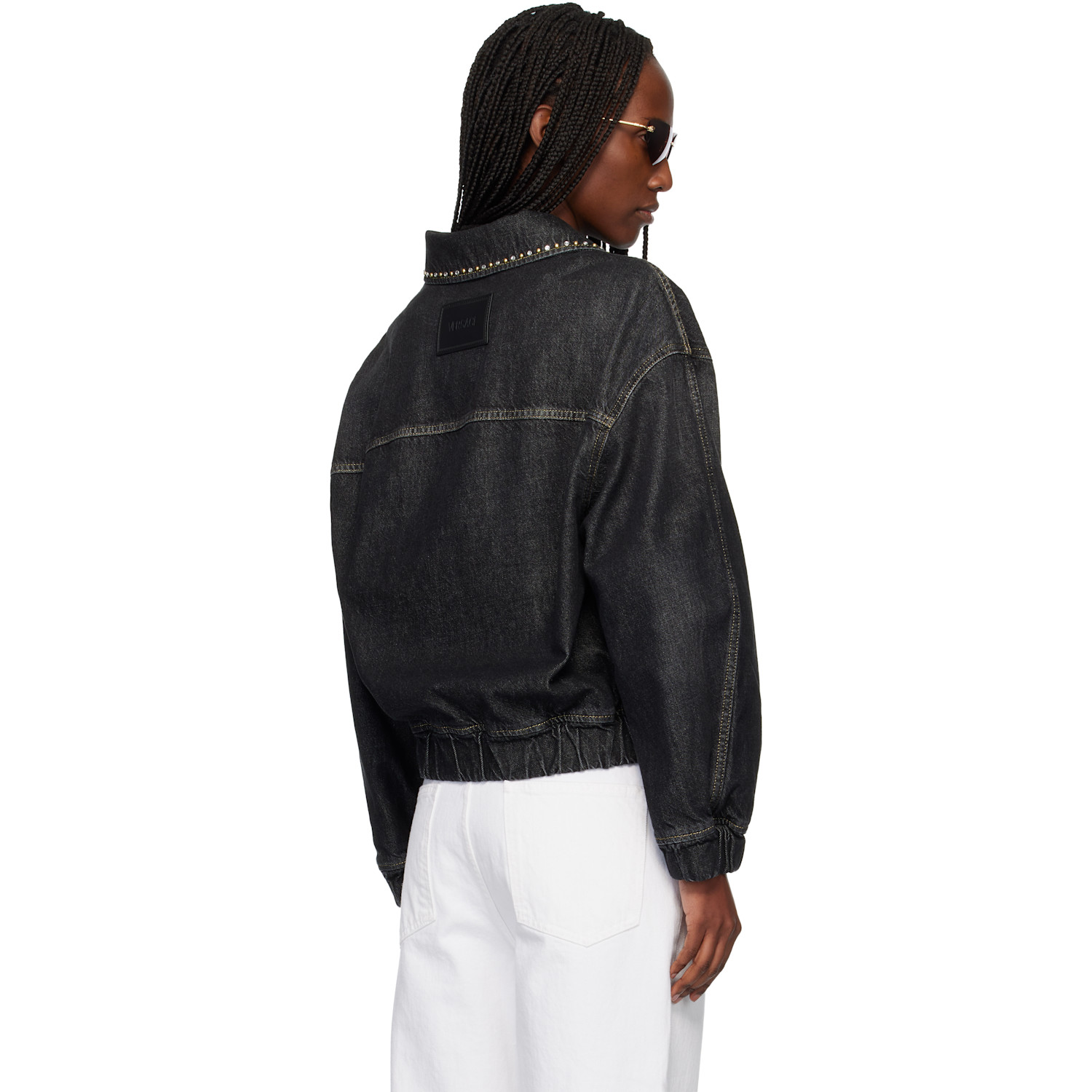  Versace Black Embellished Denim Jacket 