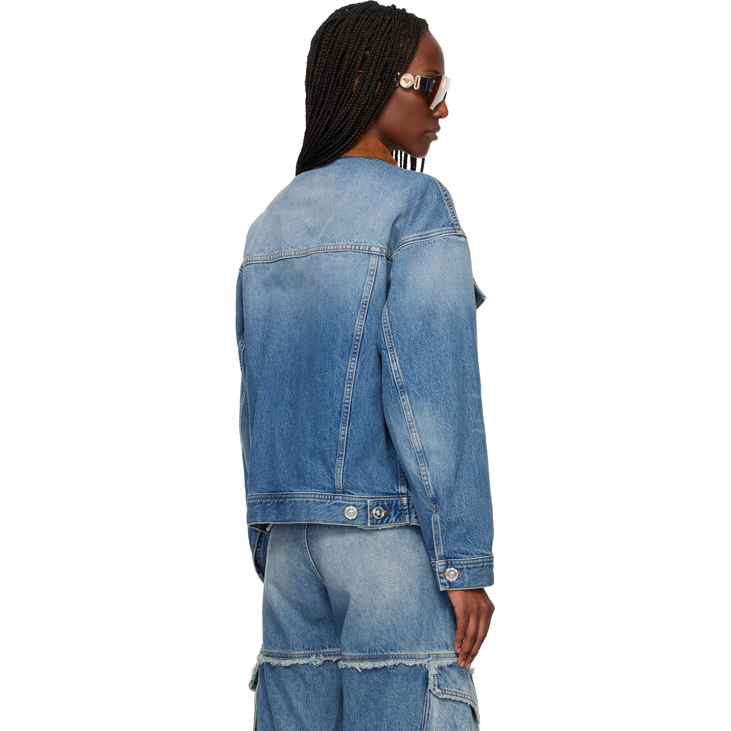  Versace Blue Trucker Denim Jacket 
