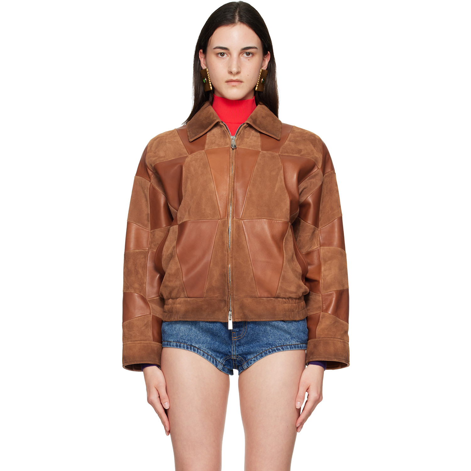 Versace Tan Blouson Leather Jacket