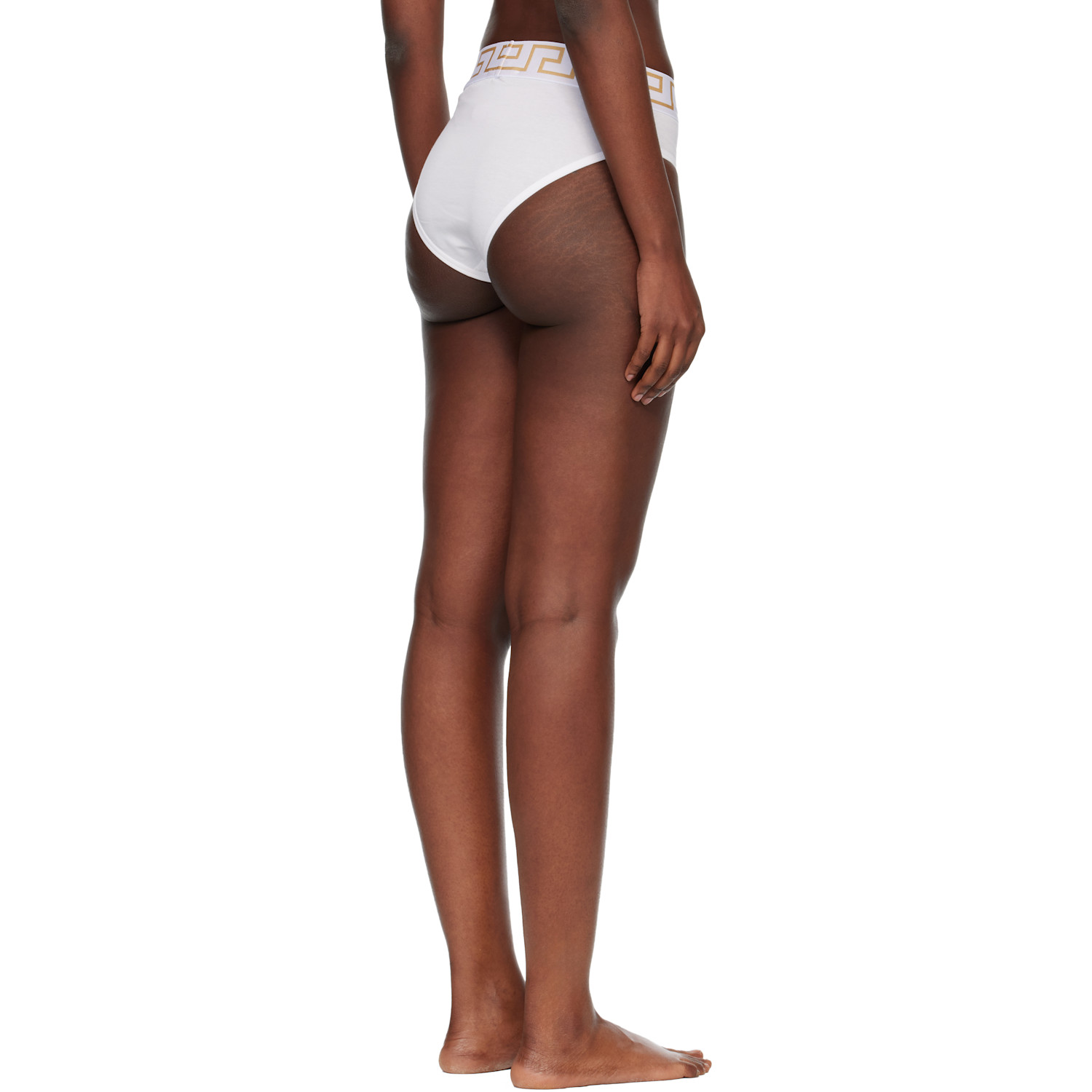  Versace White Cotton-jersey High-waist Briefs 