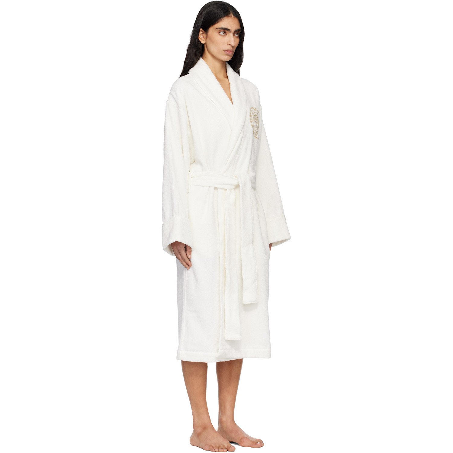  Versace White Medusa Gala Bathrobe 
