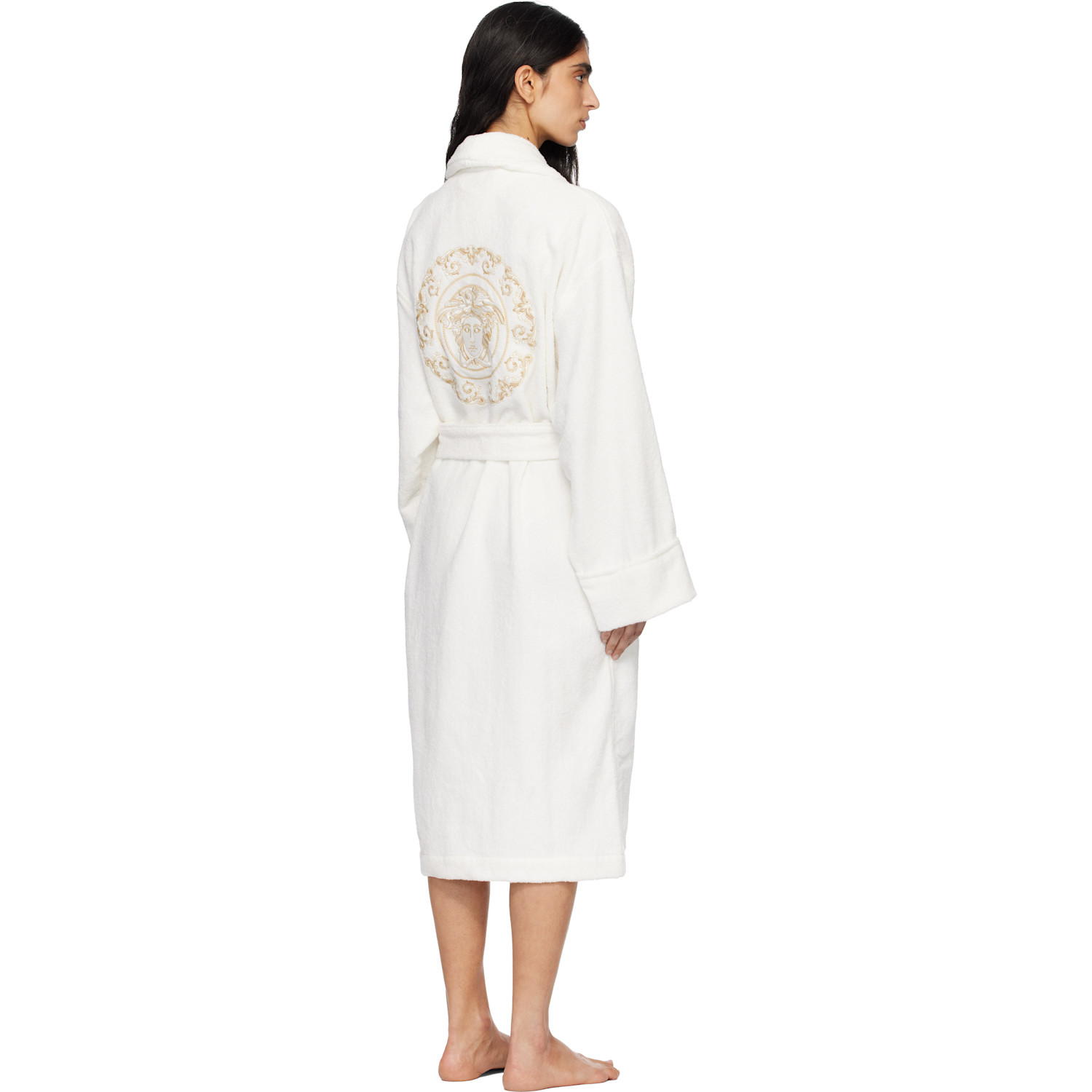  Versace White Medusa Gala Bathrobe 