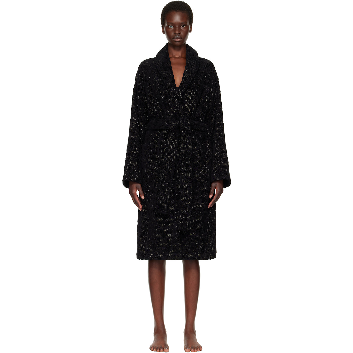 Versace Gray Barocco Bathrobe