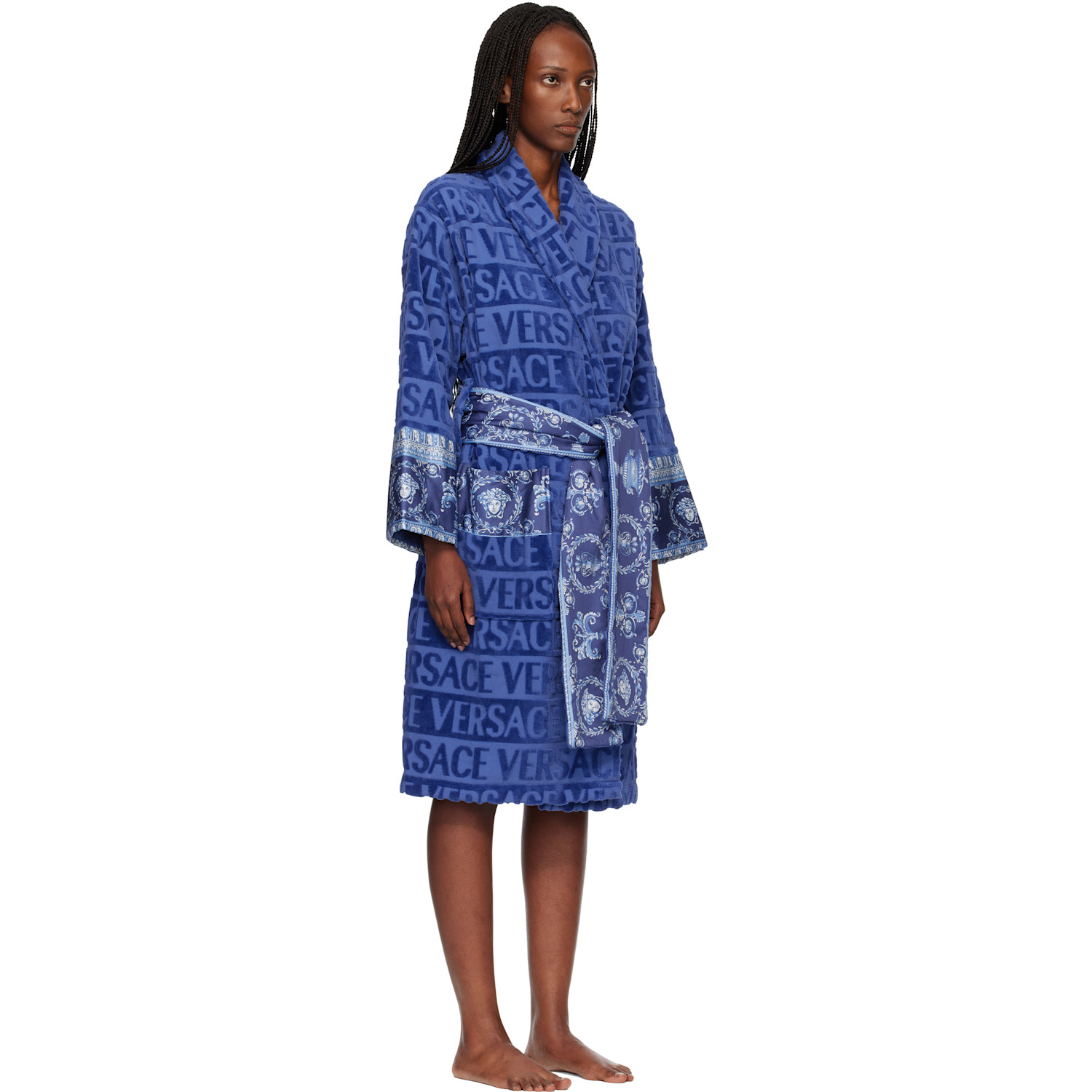  Versace Blue 'i Heart Baroque' Bathrobe 
