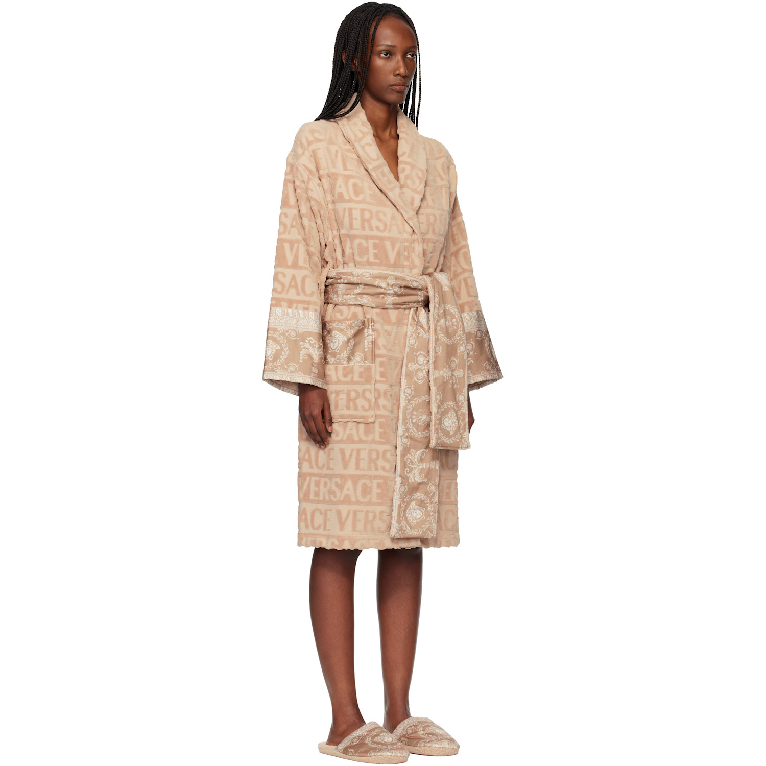  Versace Beige 'i Heart Baroque' Bathrobe 