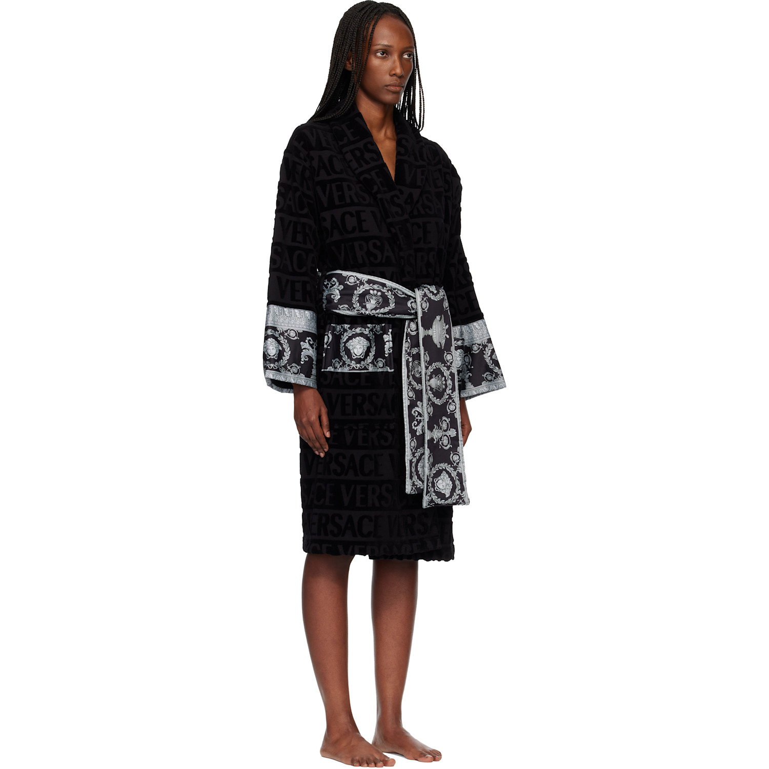 Versace Black 'i Heart Baroque' Bathrobe 