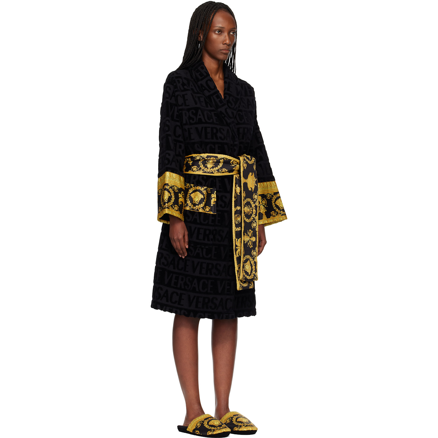  Versace Black 'i Heart Baroque' Bathrobe 