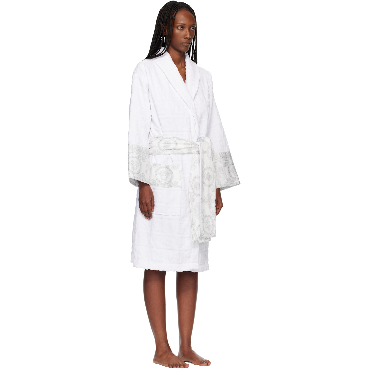  Versace White 'i Heart Baroque' Bathrobe 