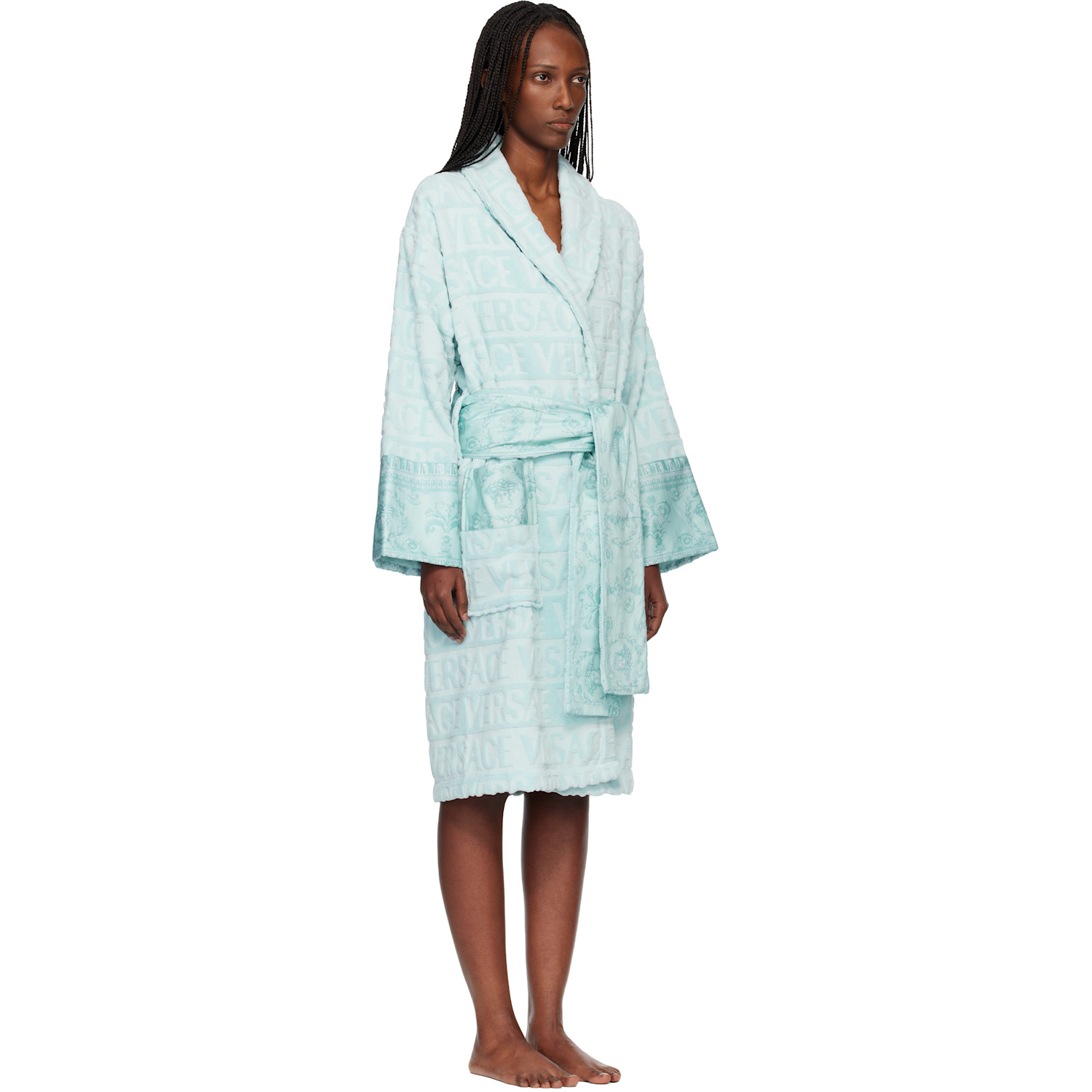  Versace Blue 'i Heart Baroque' Bathrobe 