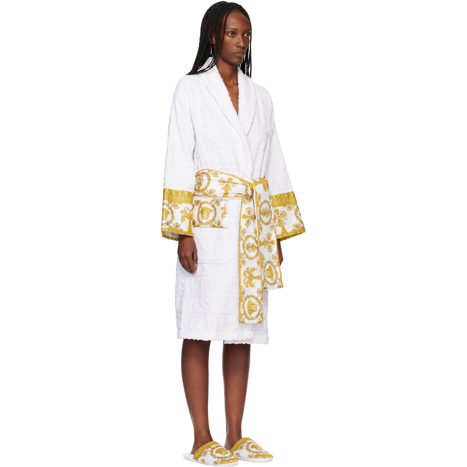  Versace White 'i Heart Baroque' Bathrobe 